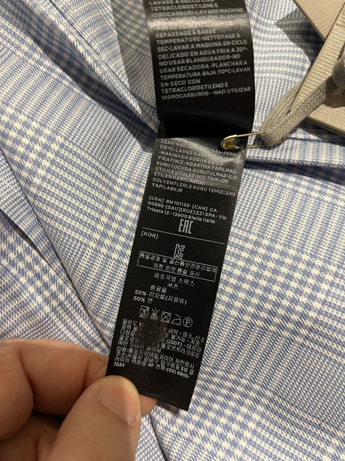Tom Ford TOM FORD Blue White Tartan Size 17.5 44 Long Sleeves Size US L / EU 52-54 / 3 - 10 Thumbnail