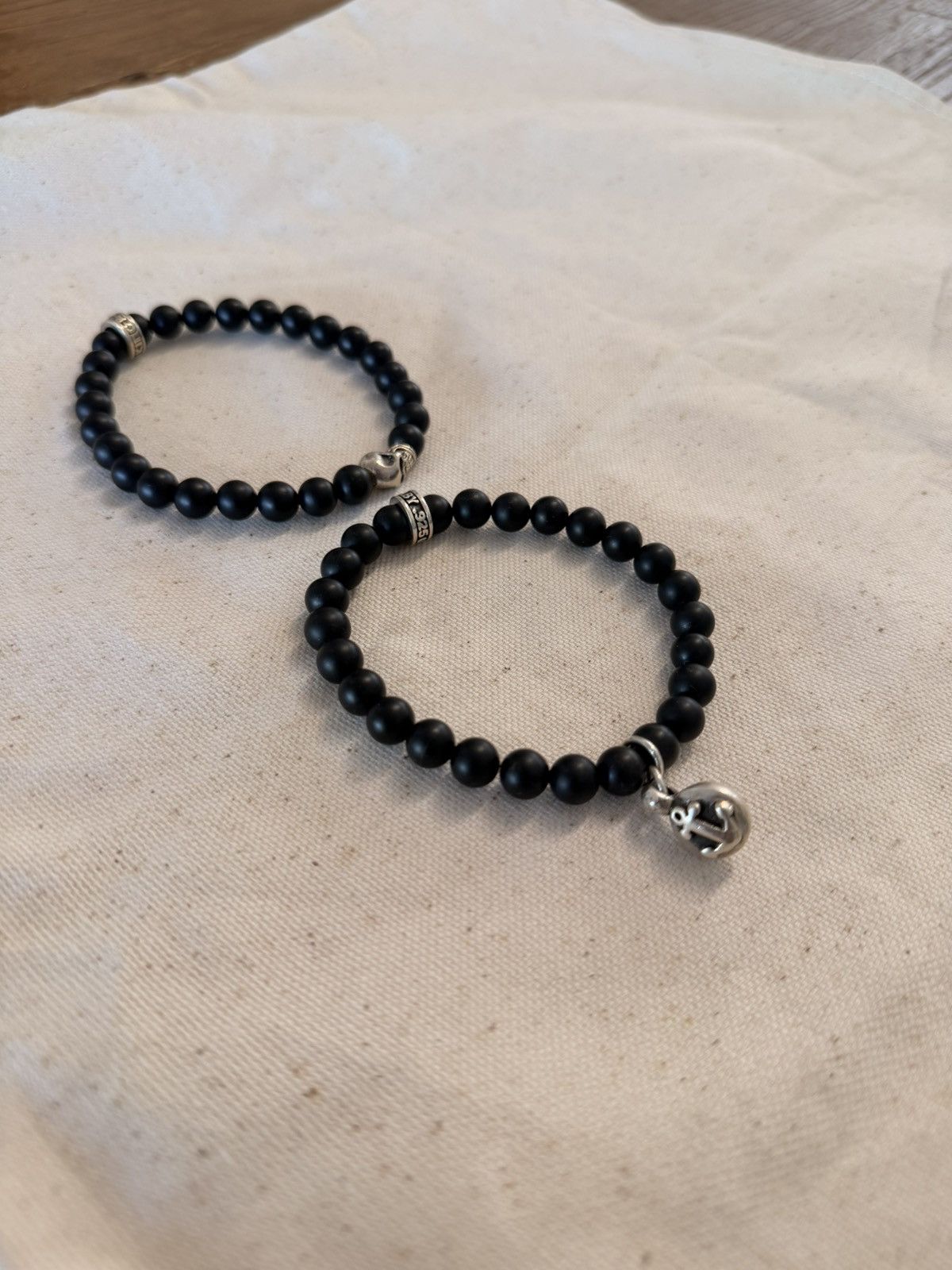 King Baby Studio Black Onyx Silver Anchor Size ONE SIZE - 5 Thumbnail