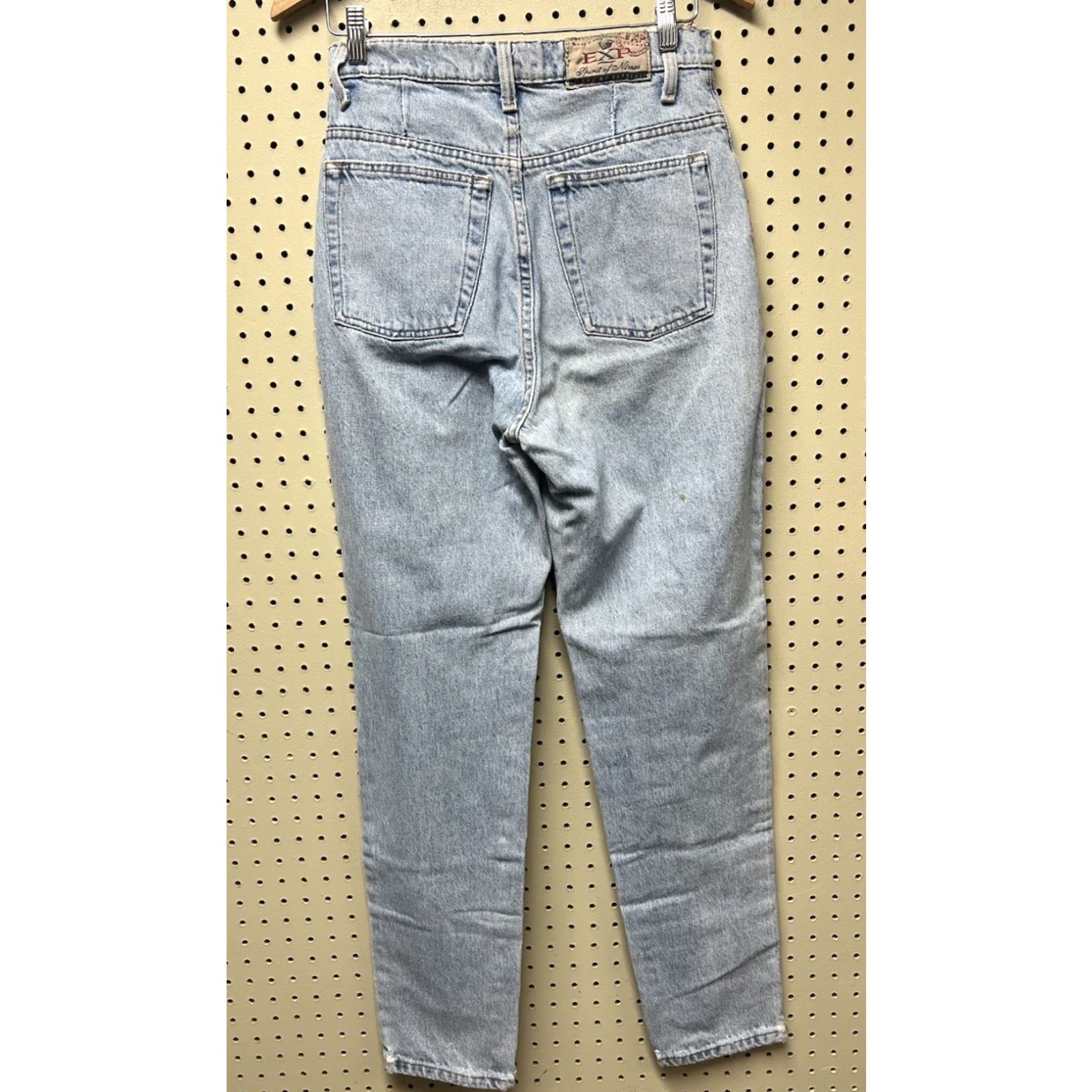 Express Vintage Express Light Blue Jeans - 90s Tapered High Waist Relaxed Fit 5-Pocket Denim Size 30" / US 8 / IT 44 - 2 Thumbnail