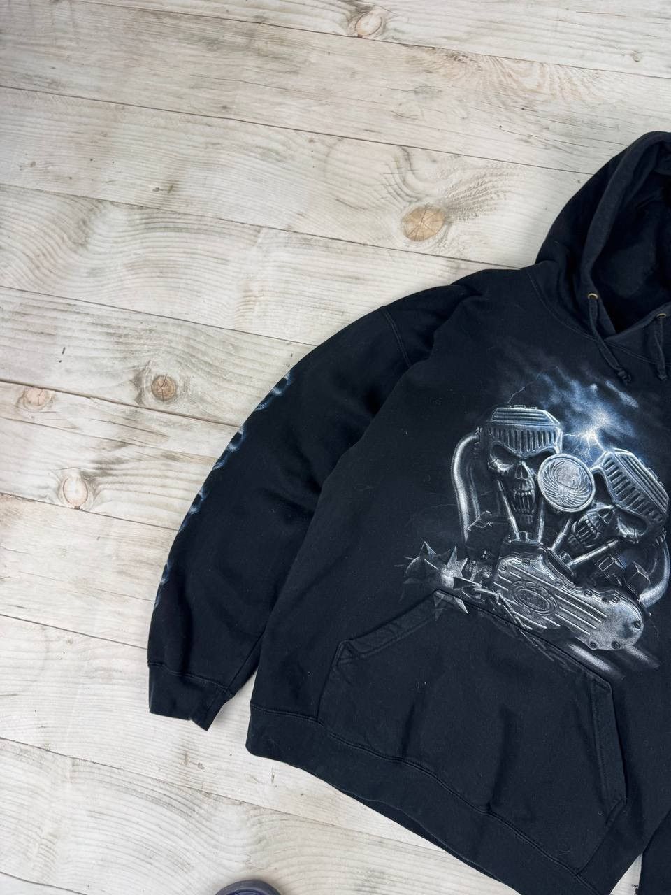 Vintage Spiral Hoodie Ghost Racer Skull Harley Davidson Moto Y2K 90s Size US L / EU 52-54 / 3 - 12 Thumbnail