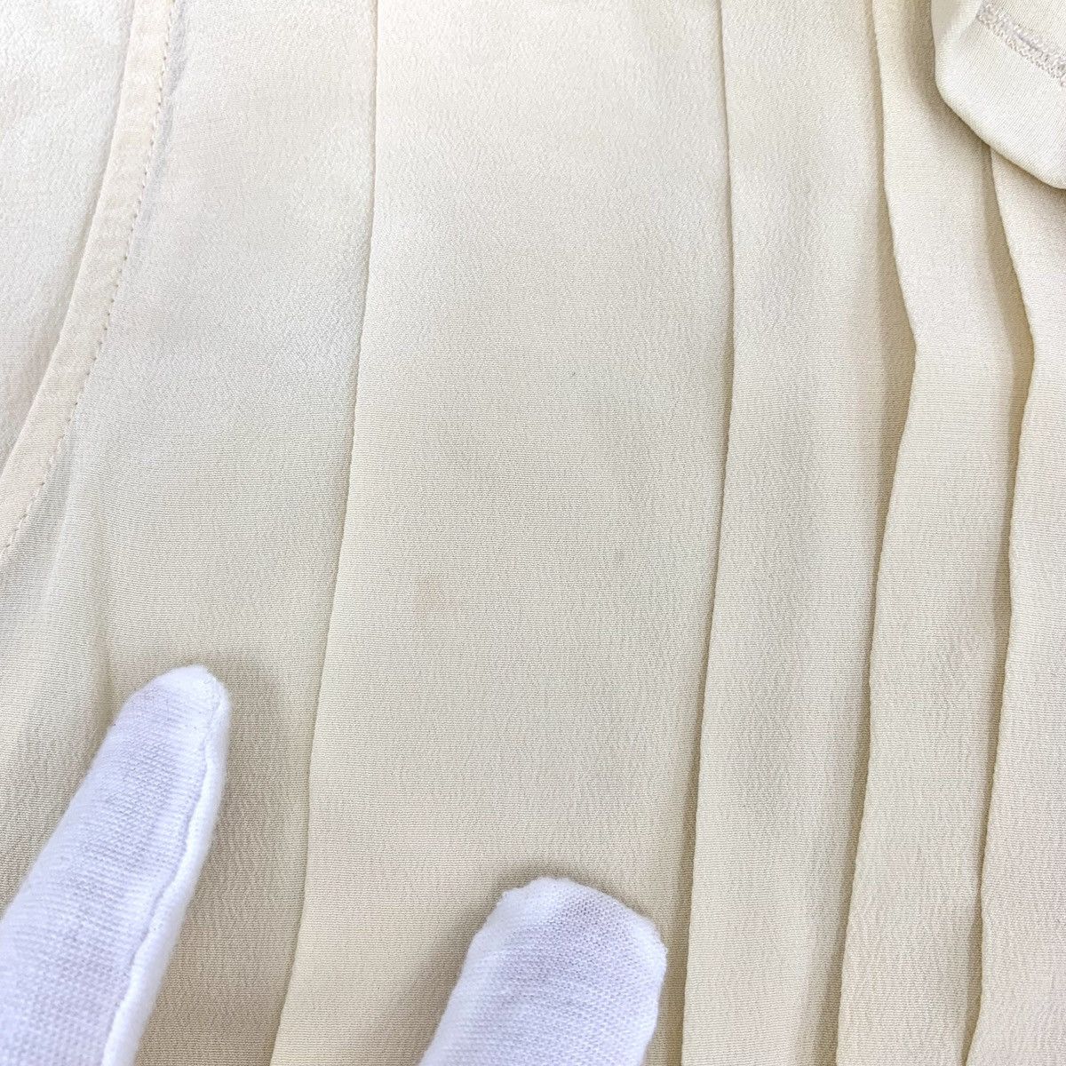 Sportmax Sportmax Beige Pleated Silk Lapel Sleeveless Dress K26WX Size XS / US 0-2 / IT 36-38 - 7 Thumbnail