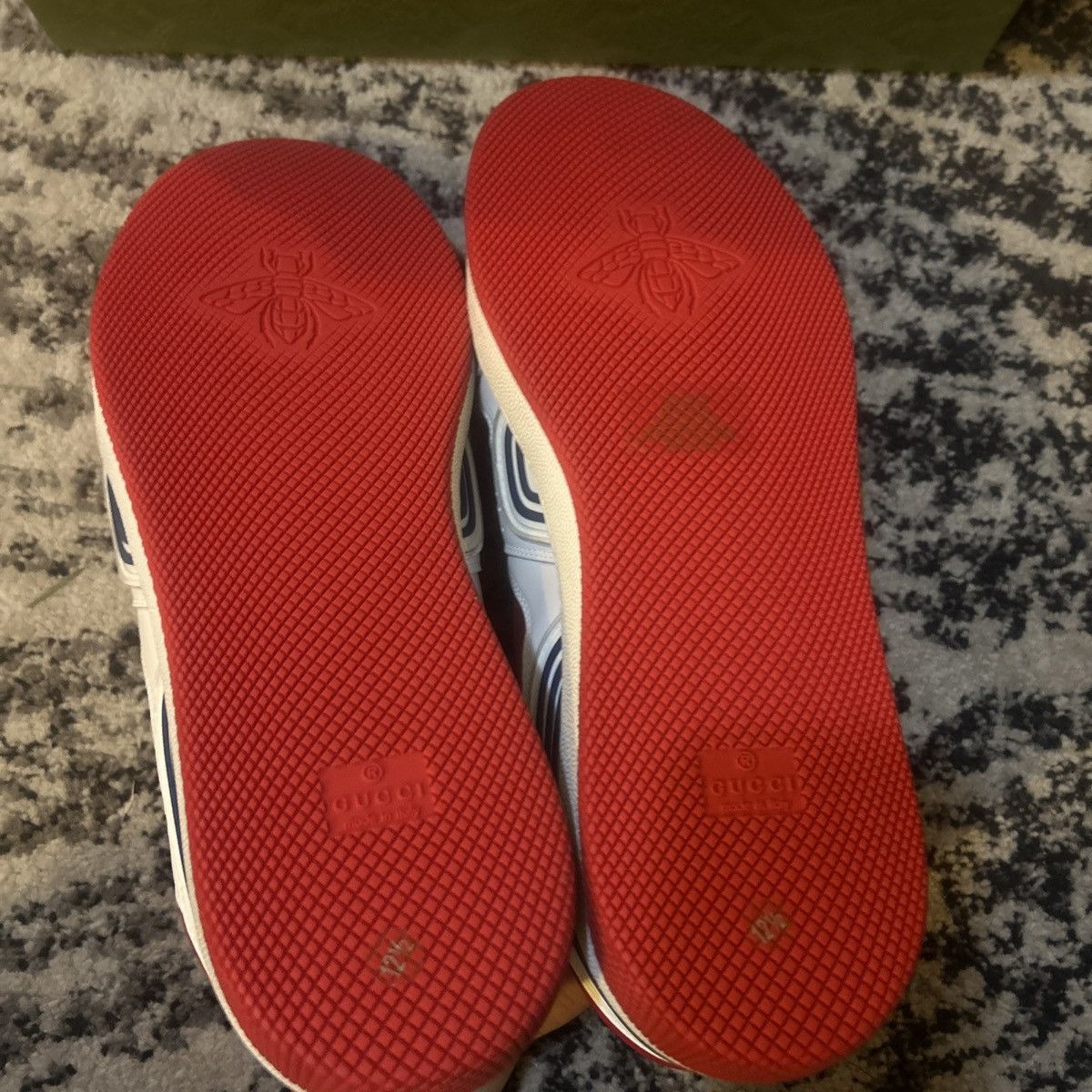 Gucci Gucci Demetra Basket Low Sneaker White/Red Size US 12.5 / EU 45-46 - 4 Thumbnail