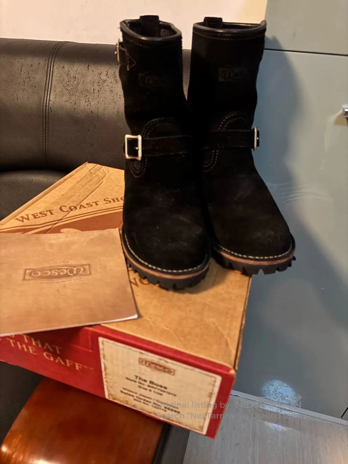 WESCO Wesco Boss Black Suede Engineer Boots. Size US 8.5 / EU 41-42 - 2 Thumbnail