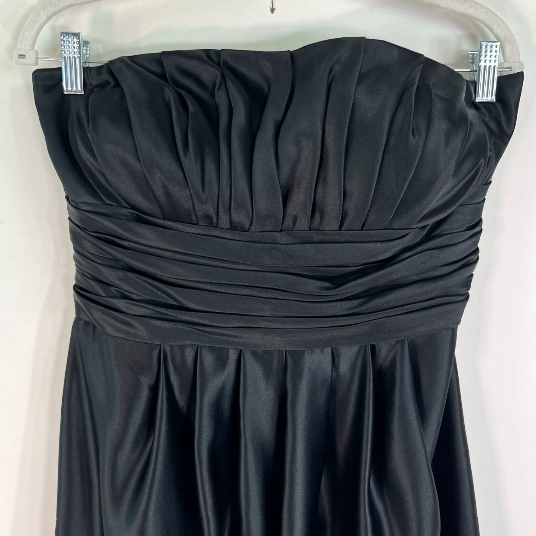 Vintage Bill Levkoff Dress Women Size 20 Black Sleeveless Halter Satin Zipper Party Bridesmaid Cocktail Sexy Mini Womens Size 3XL / US 20-22 - 2 Thumbnail