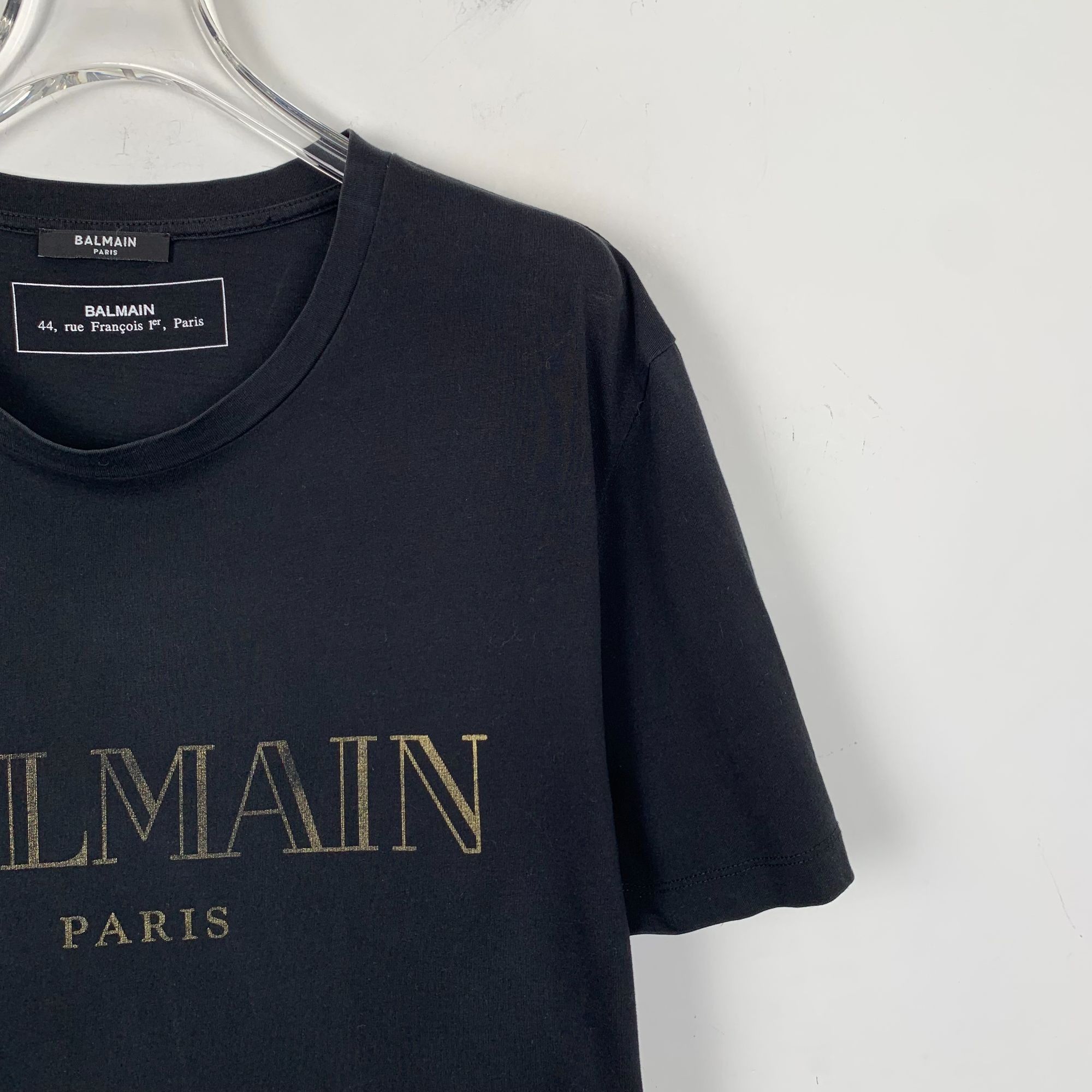 Balmain Balmain Black Logo Letter Printed Cotton Round-Neck Short-Sl Size XXL / US 16-18 / IT 52-54 - 6 Thumbnail