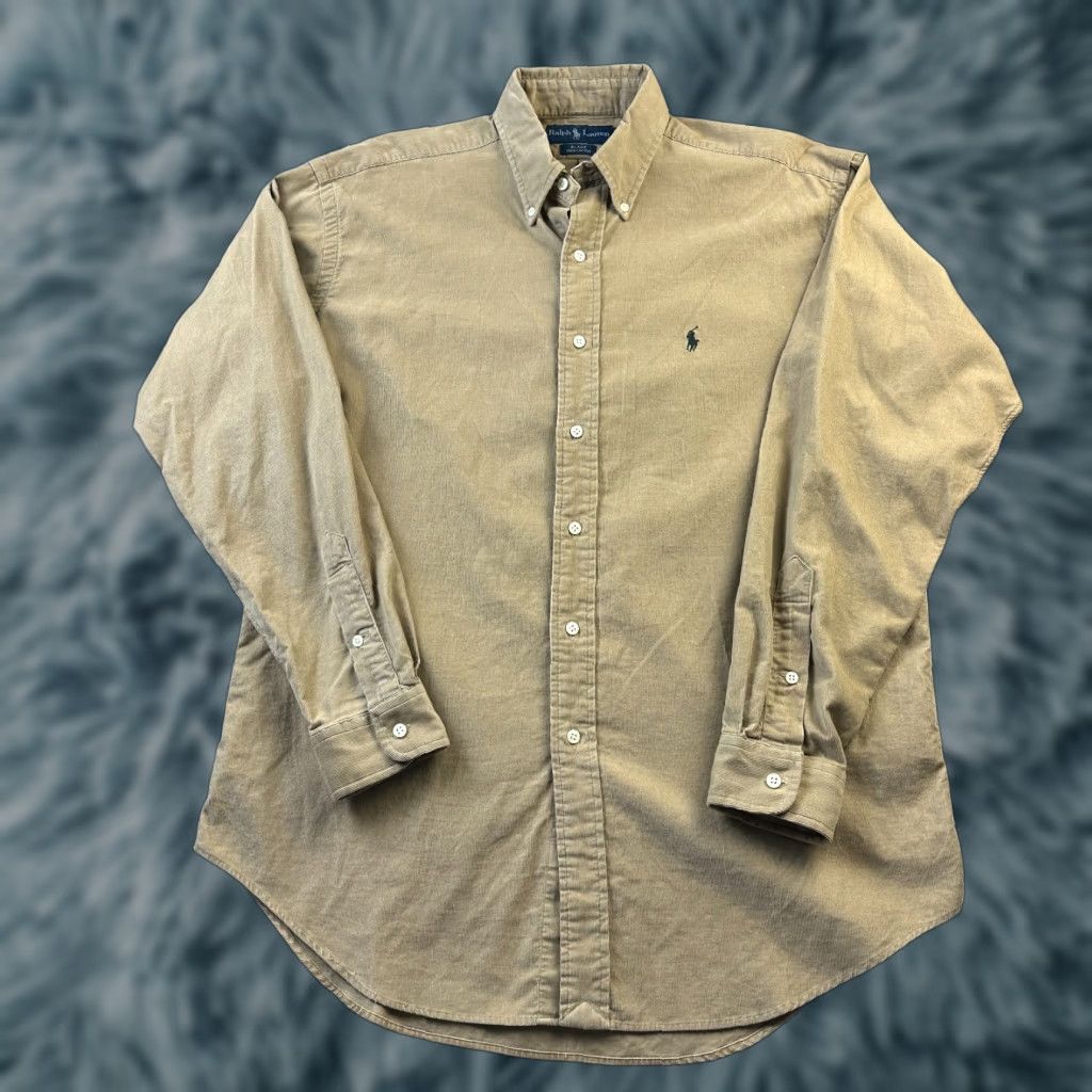 Ralph Lauren Ralph Lauren Shirt Mens Medium Beige Tan Cream Corduroy Pony Button Up Blake Size US M / EU 48-50 / 2 - 1 Thumbnail