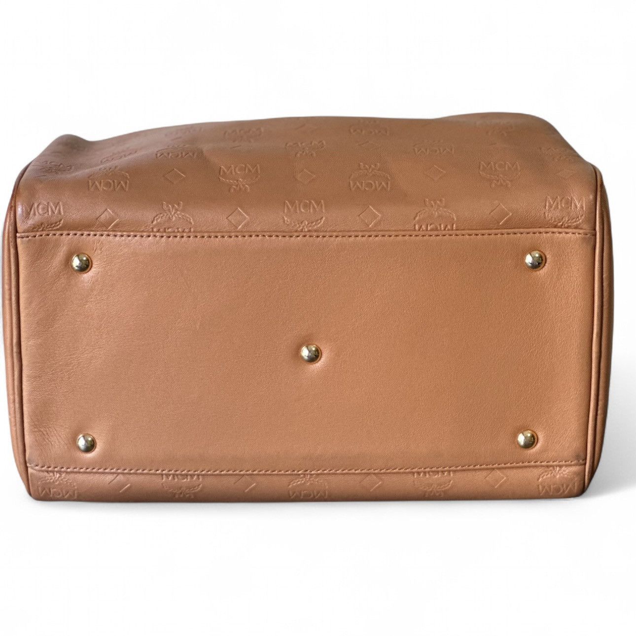 MCM MCM Rare Embossed Leather Boston Bag-Cognac (Mint, COA) Size ONE SIZE - 6 Thumbnail