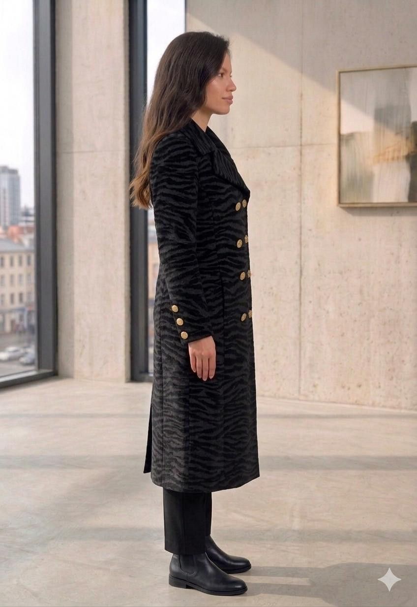 H&M × Kenzo Kenzo Paris x H&M Women’s Wool Coat Tiger Pattern Black Size XS / US 0-2 / IT 36-38 - 2 Thumbnail