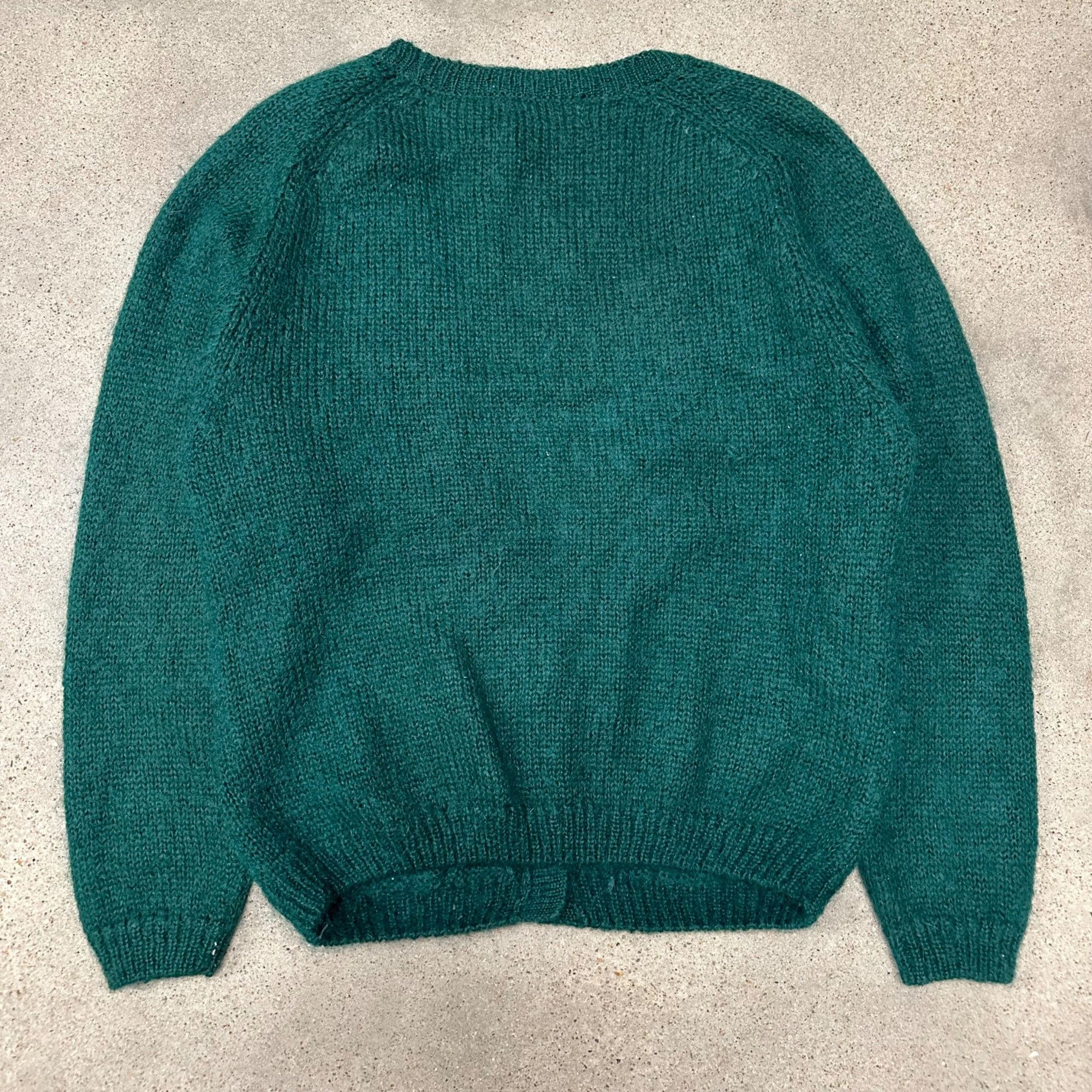 Vintage Vintage 80s Mohair Cardigan Sweater Pine Green Size US L / EU 52-54 / 3 - 2 Thumbnail