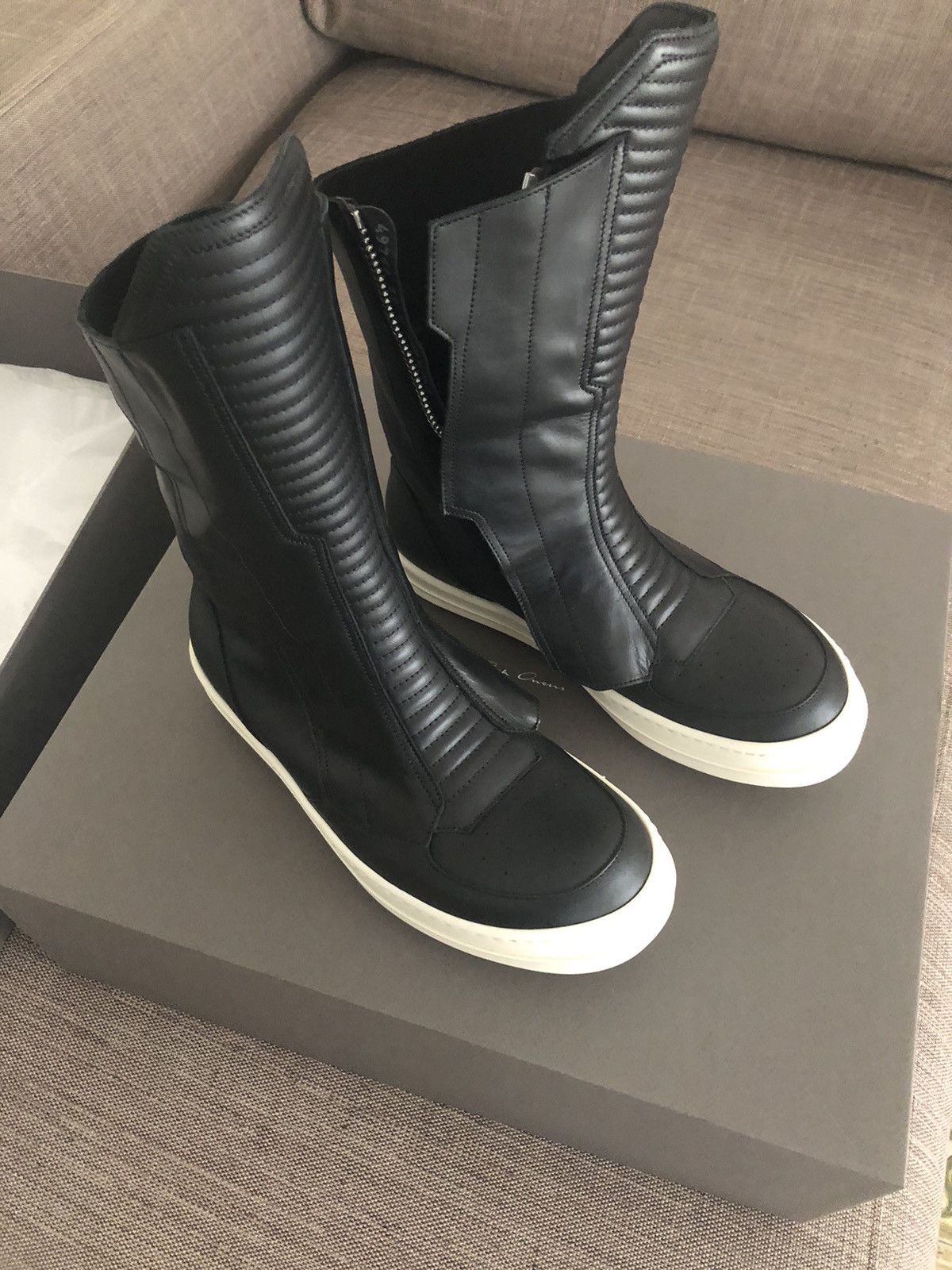 image of Rick Owens Boots Moto Biker in Black, Men's (Size 6)