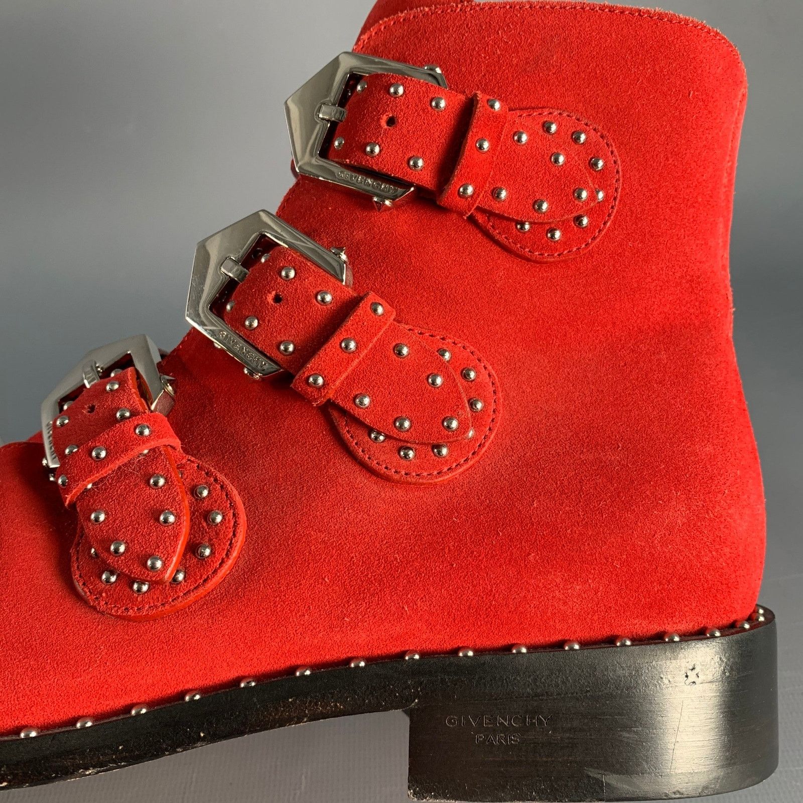 Givenchy GIVENCHY Size 9 Red Studded Leather Belted Boots Size US 9 / EU 42 - 7 Thumbnail