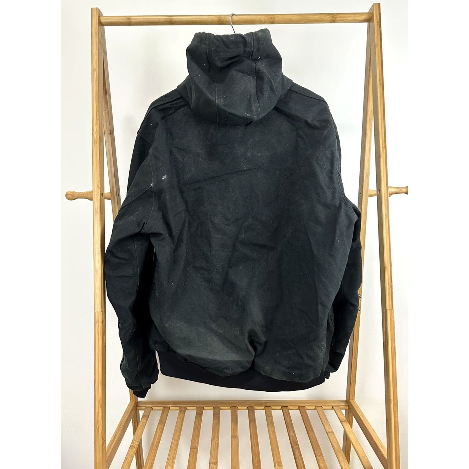 Carhartt VTG Carhartt Thermal Lined Black Canvas Hooded Work Jacket L Tall Mens Bomber Hooded Workwear Jacket Size US L / EU 52-54 / 3 - 2 Thumbnail