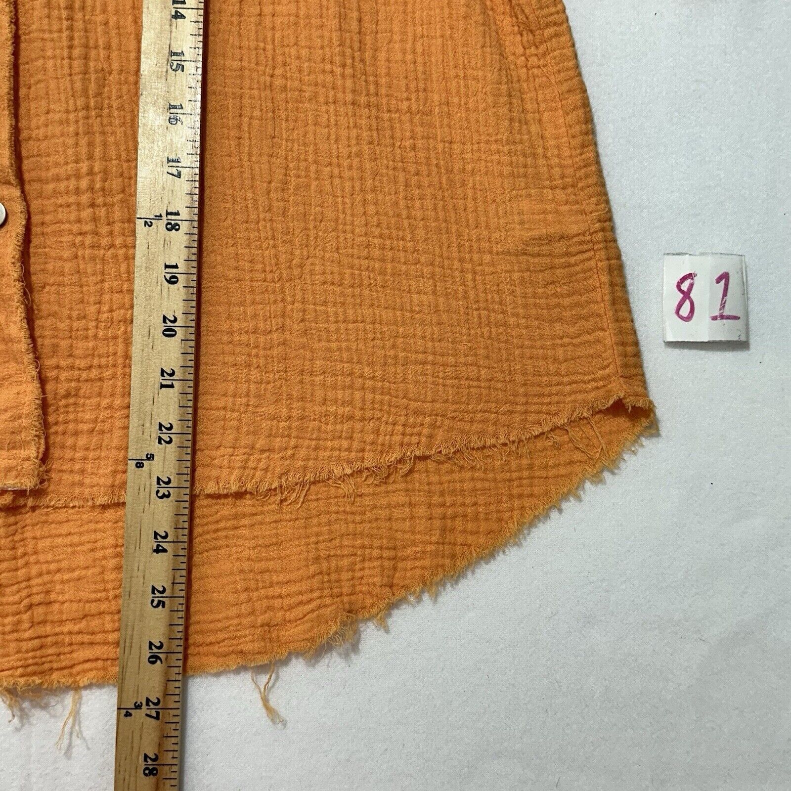 Other Cato Large Orange Button Front Blouse Raw Hem Gauze Top Size L / US 10 / IT 46 - 9 Thumbnail