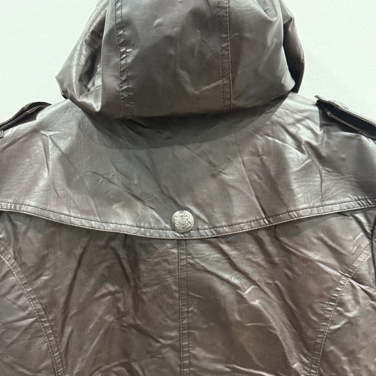 In The Attic In The Attic Leather Double Zip Hooded Jacket Size US L / EU 52-54 / 3 - 6 Thumbnail
