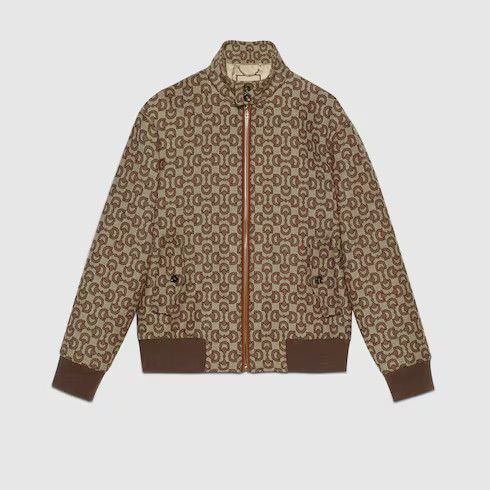 Gucci o1s1wg110225 Horsebit Jacquard Wool Jacket in Brown Size US S / EU 44-46 / 1 - 8 Thumbnail