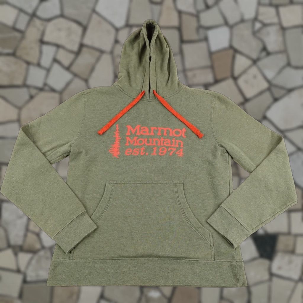 Marmot VINTAGE Marmot Hoodie Mens Small Green Pullover Sweatshirt Fleece Graphic Logo Outdoor 90s Mens Size US S / EU 44-46 / 1 - 1 Thumbnail