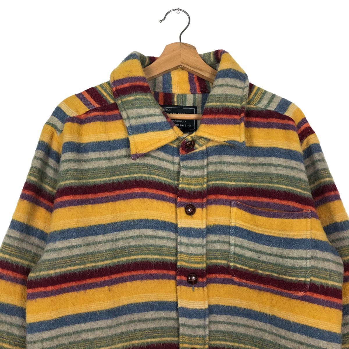 Japanese Brand 🔥Vintage Wool Jacket Striped Johns Hamer Issey Miyake Size US L / EU 52-54 / 3 - 2 Thumbnail