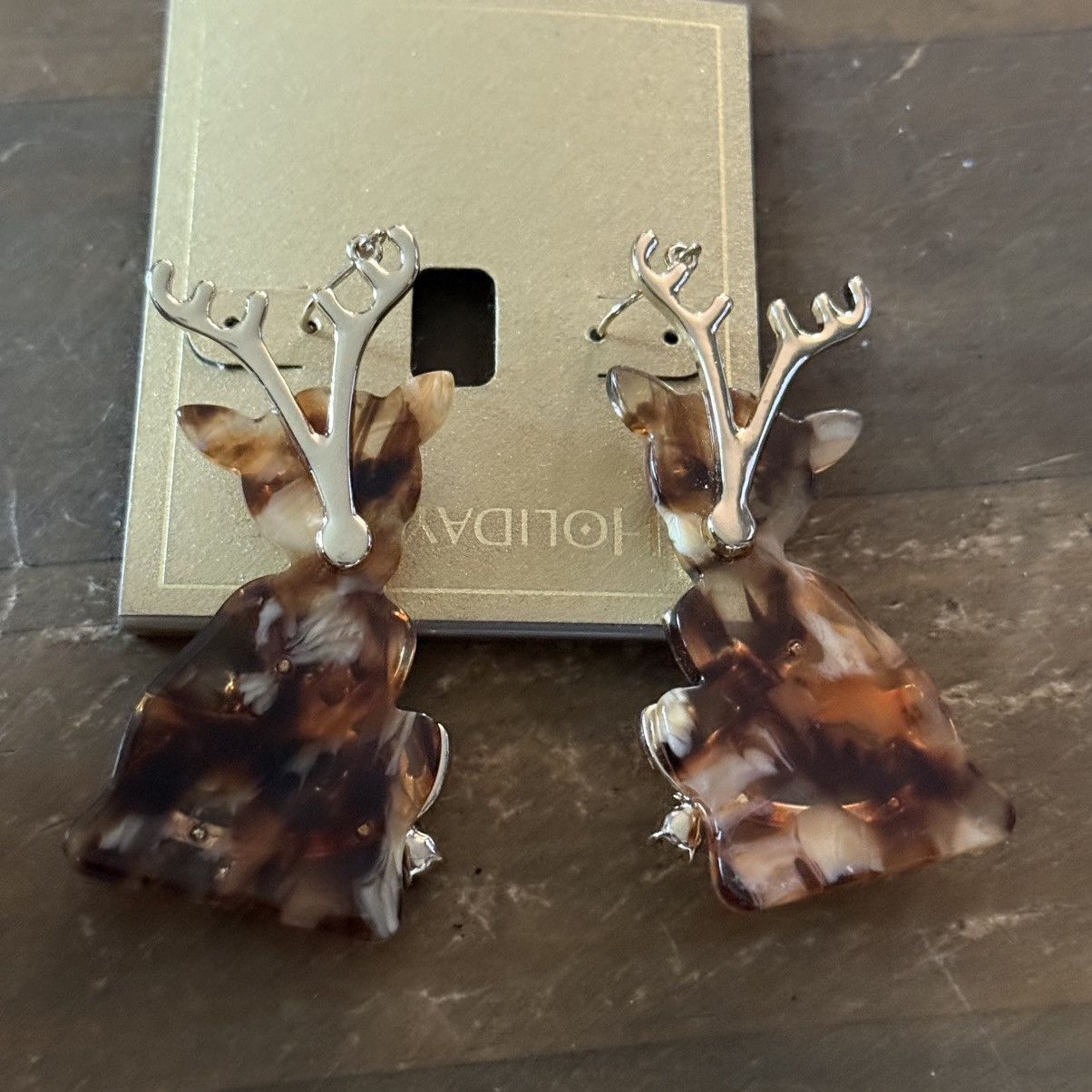Other Holiday Lane jeweled resin reindeer dangle earrings Size ONE SIZE - 6 Thumbnail