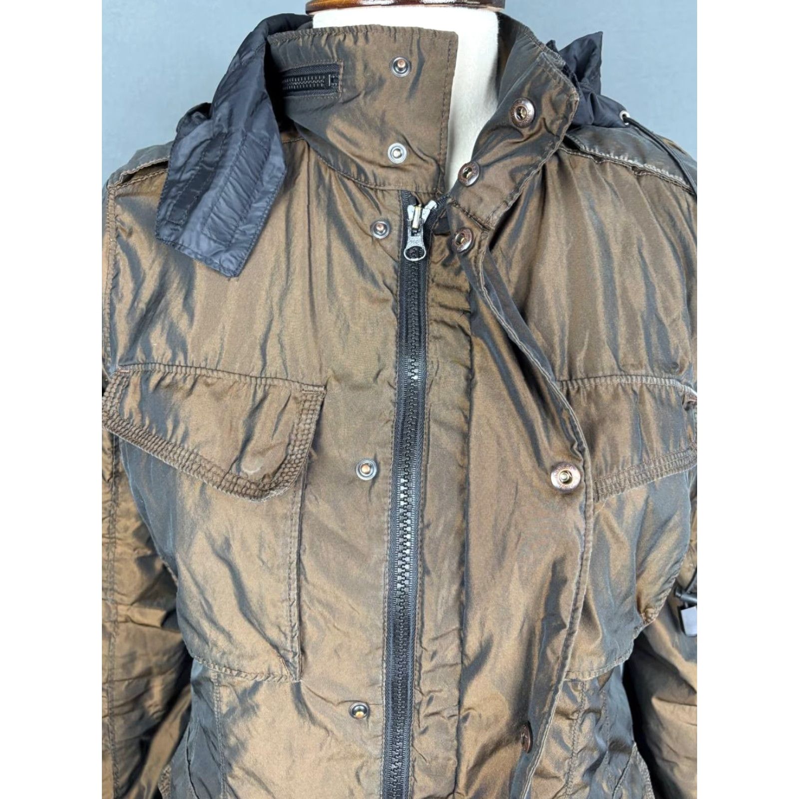 Aspesi Aspesi Jacket Womens Padded Brown Polyester Long Sleeve Pockets Zip Blazer M Size M / US 6-8 / IT 42-44 - 4 Thumbnail