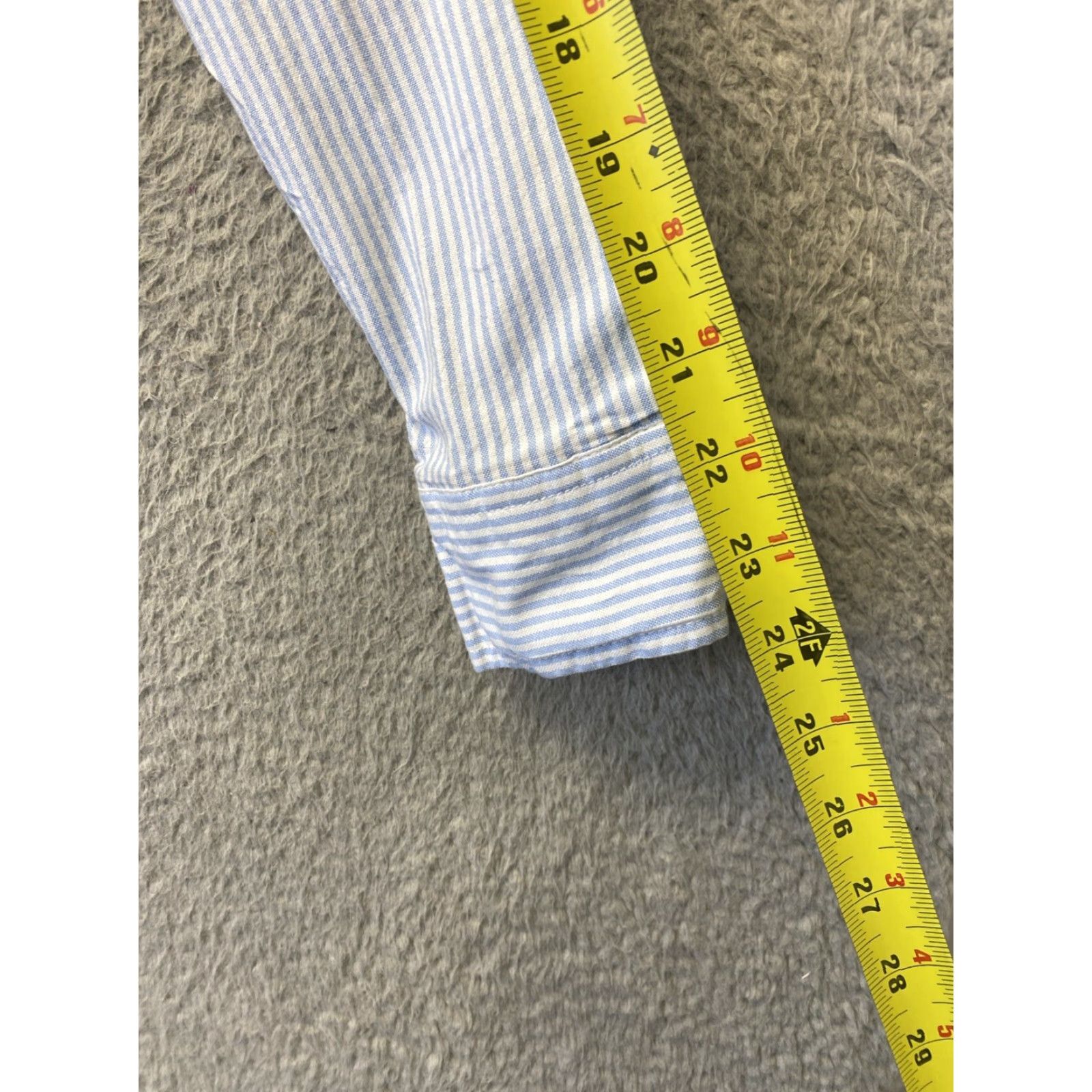 Tommy Hilfiger VINTAGE Tommy Hilfiger Women's Shirt Adult XXS Blue White Stripes Long Sleeve Button-Up Slim Fit Casual Size XXS / US 00 / IT 34 - 7 Thumbnail