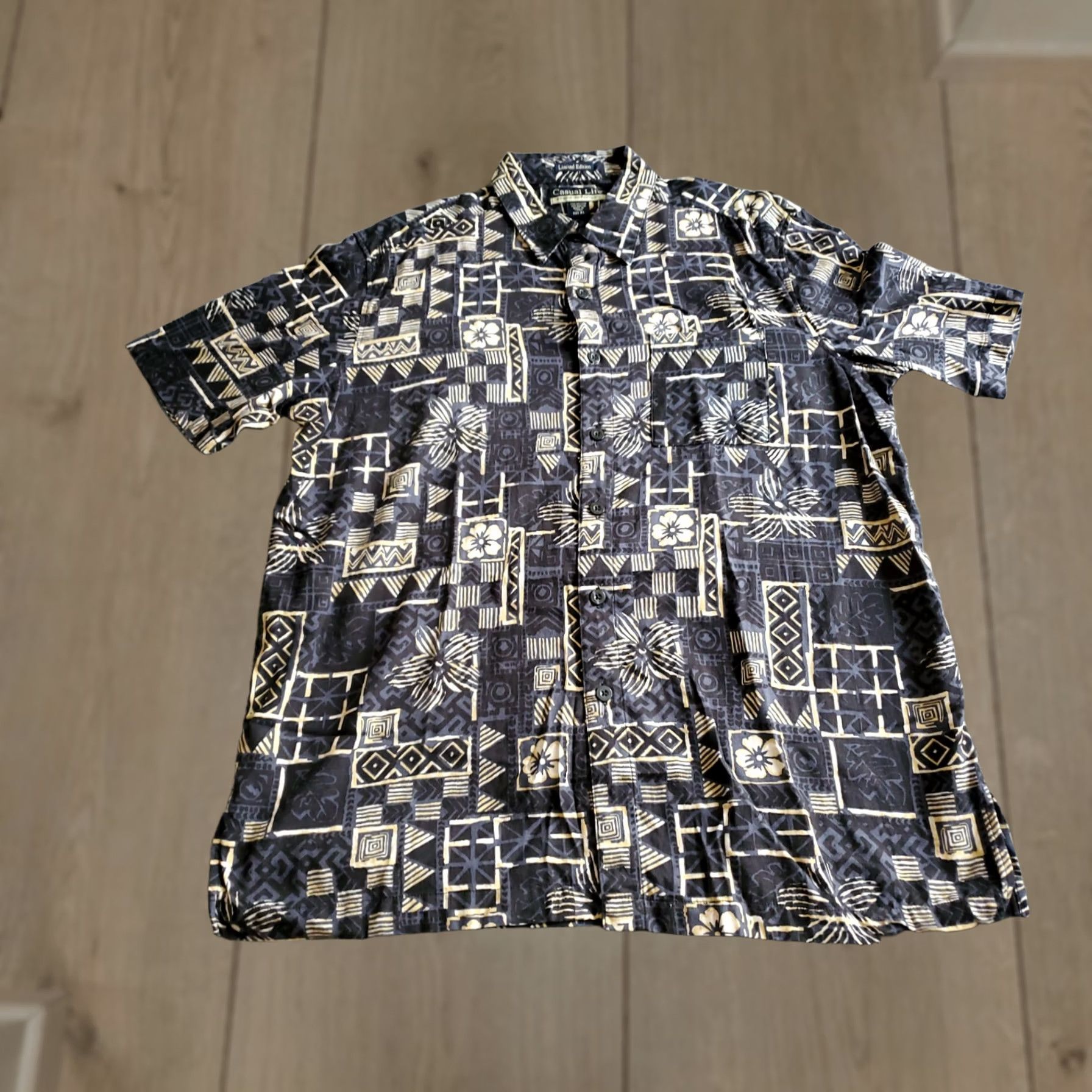 ALOHAS VINTAGE Weekender Casual Aloha Hawaiian Shirt XL Men Button-Up Short Sleeve Black 55% Cotton 45% Rayon Limited Edition Size US XL / EU 56 / 4 - 1 Thumbnail