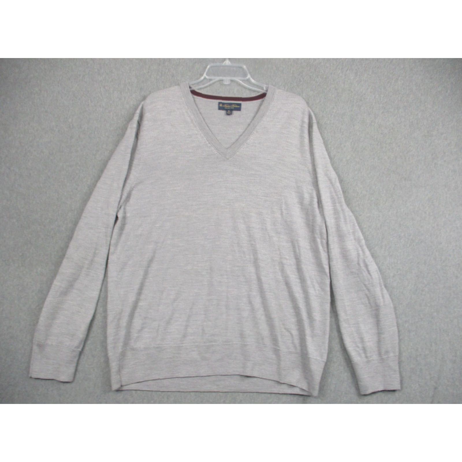 Brooks Brothers Brooks Brothers Sweater Mens XL Gray 100% Merino Wool V Neck Italian Yarn Size US XL / EU 56 / 4 - 2 Thumbnail