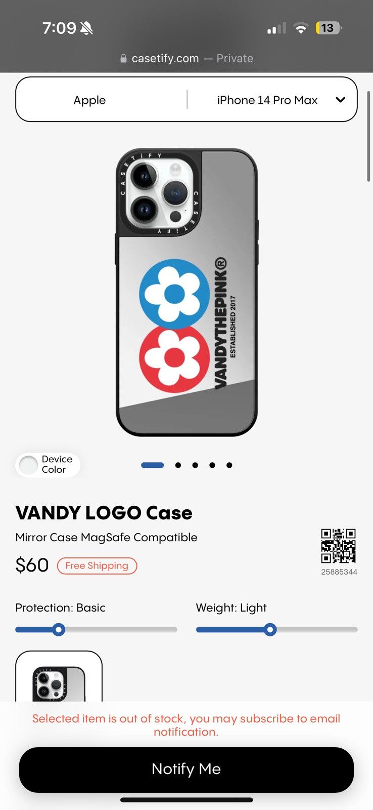 Vandy The Pink Vandy the Pink x Casetify iPhone 14 Pro Max Mirror Case Size ONE SIZE - 1 Thumbnail