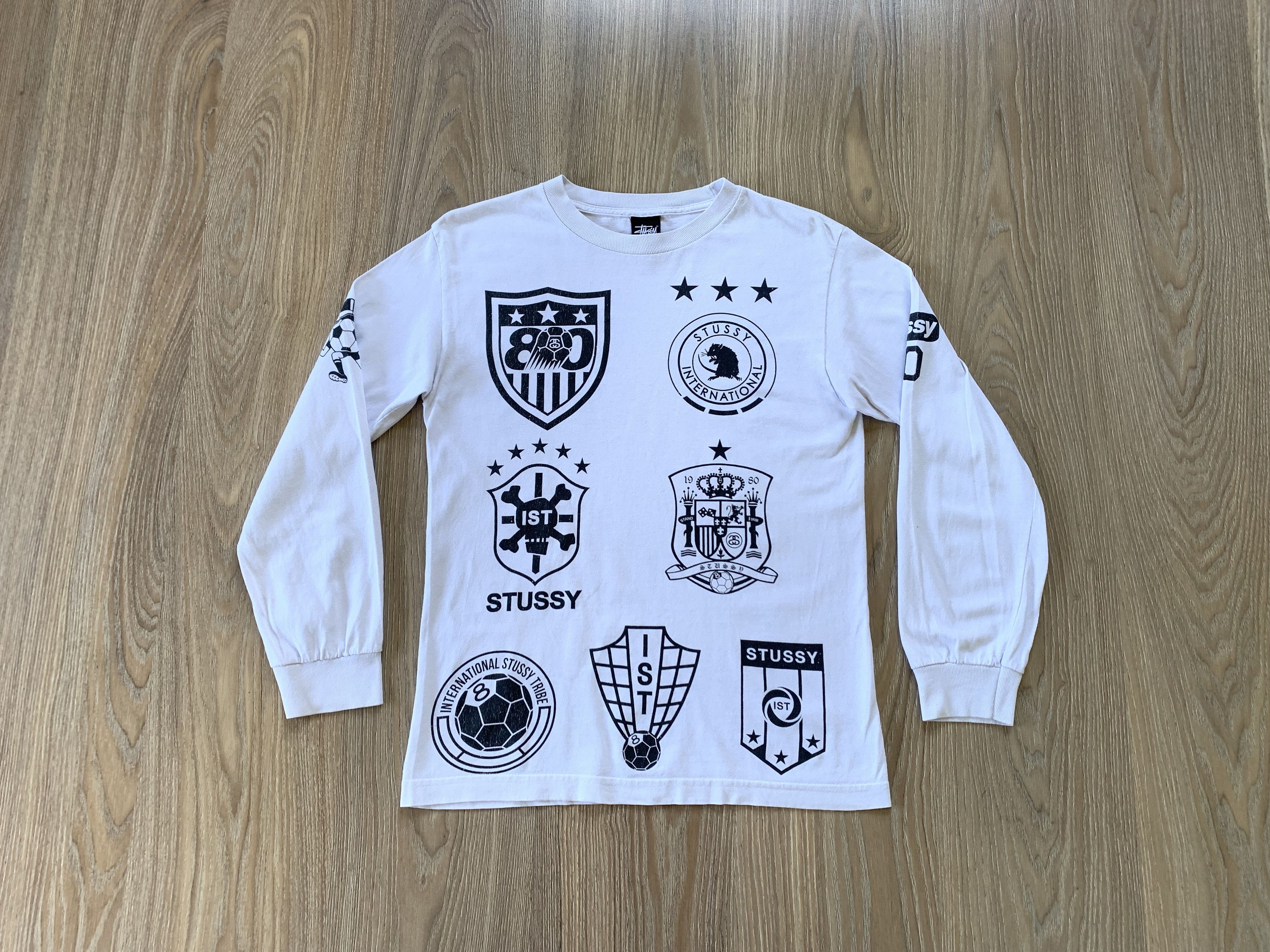 Stussy × Vintage Vintage Stussy International Soccer Printed Long Sleeve Size US S / EU 44-46 / 1 - 12 Thumbnail