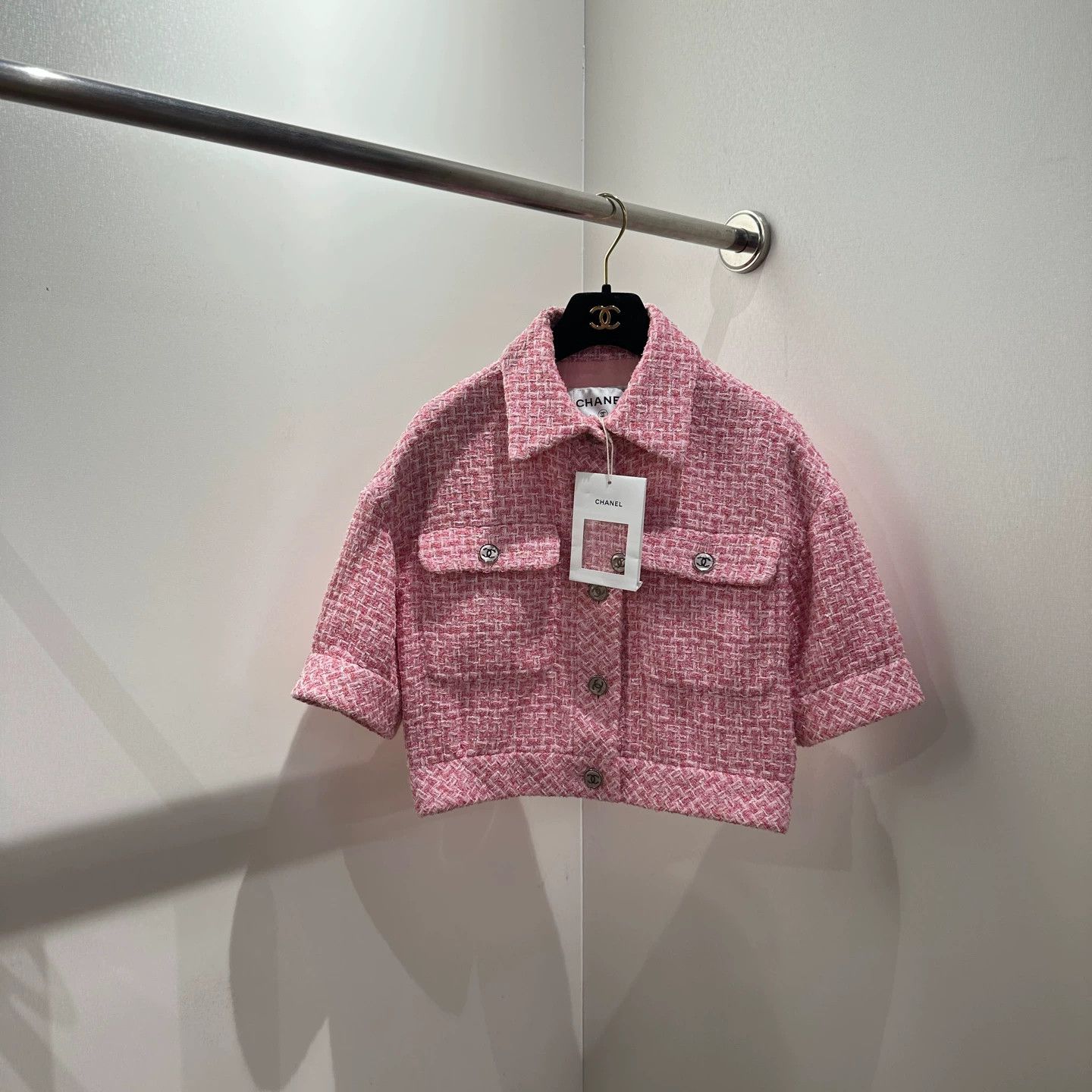 Chanel Chanel 23P Tweed Short-Sleeve Jkt 34 Cotton apr682 Size XS / US 0-2 / IT 36-38 - 1 Thumbnail