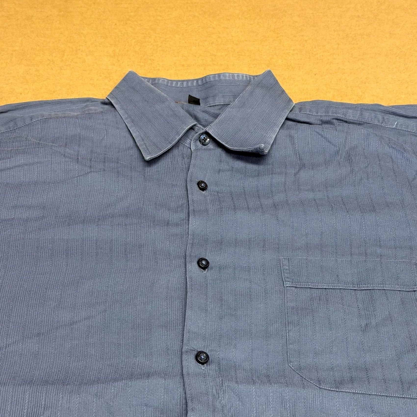 Ben Sherman Ben Sherman Shirt Mens Large Blue Textured Stripe Button Front Long Sleeve Size US L / EU 52-54 / 3 - 2 Thumbnail