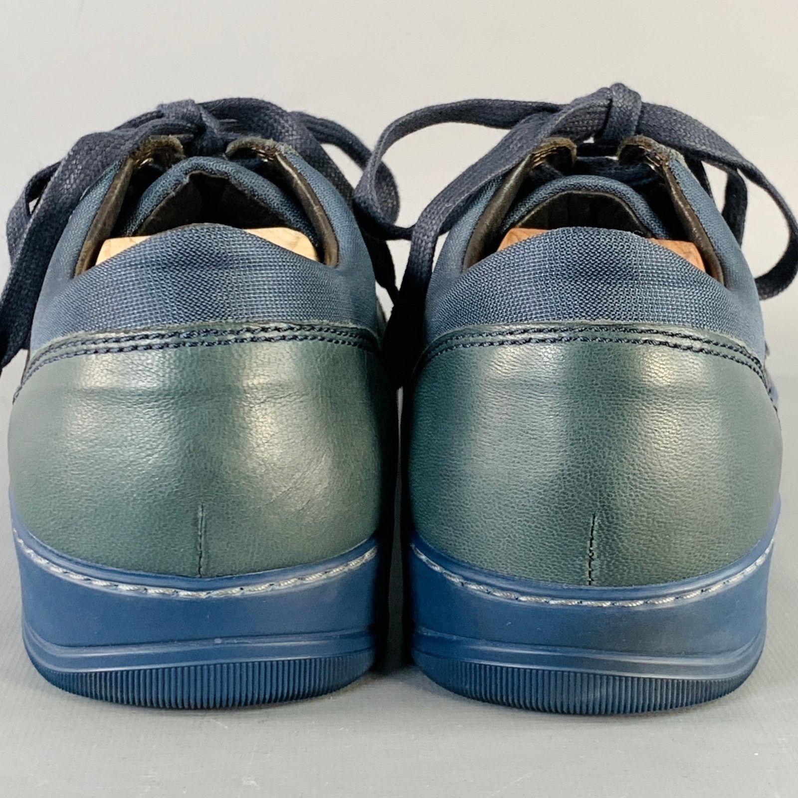 Lanvin LANVIN DBB1 Navy Black Color Block Leather Low Top Sneakers Size US 8 / EU 41 - 3 Thumbnail