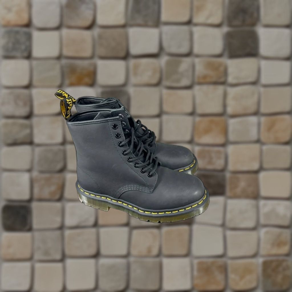 Martens 1460 Work Boots Women Size US Black Leather Soft Toe