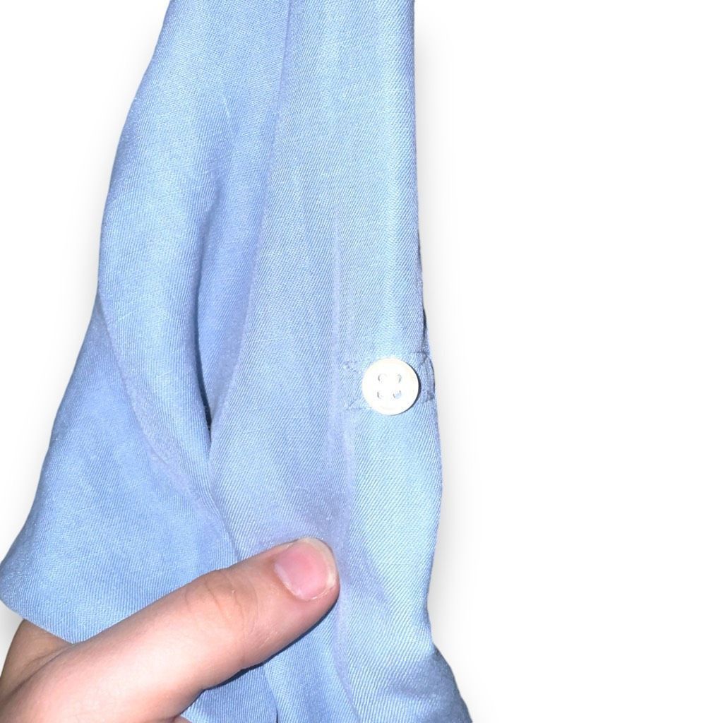 Polo Ralph Lauren Polo Ralph Lauren Sky Blue Silk & Linen Button Up Shirt L Size US L / EU 52-54 / 3 - 9 Thumbnail
