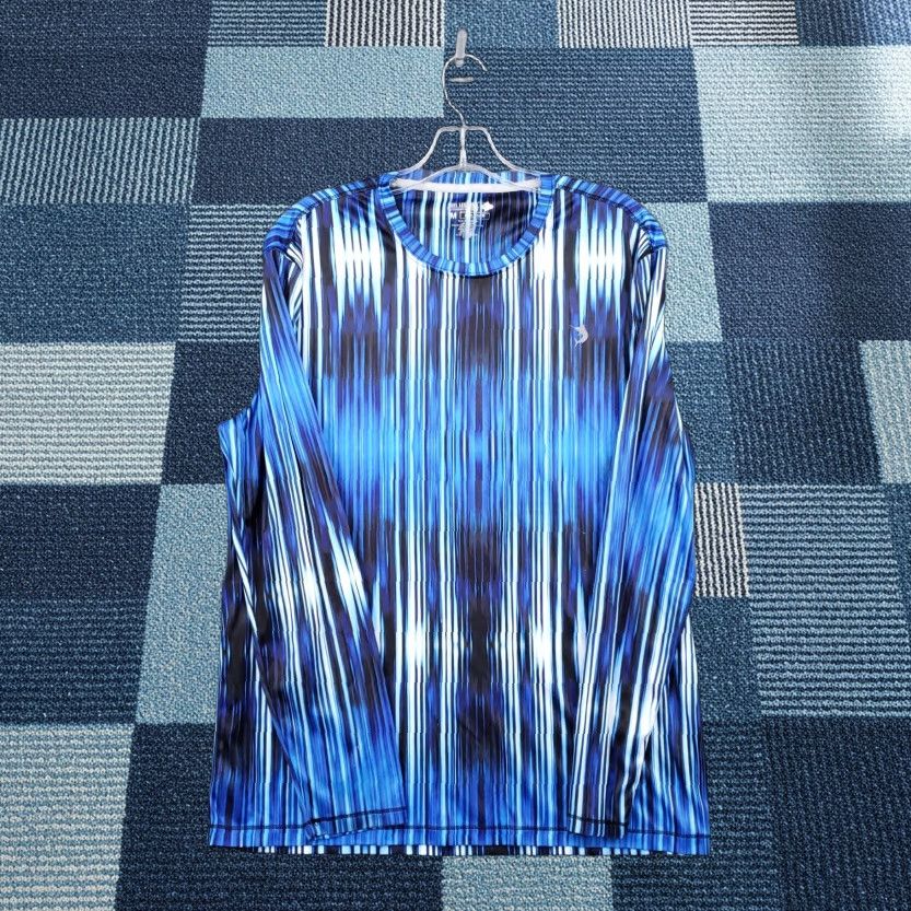 Vintage Reel Legends T-Shirt Men M Medium Blue Reel-Tec Pullover Striped Fishing Outdoor Size US M / EU 48-50 / 2 - 1 Thumbnail