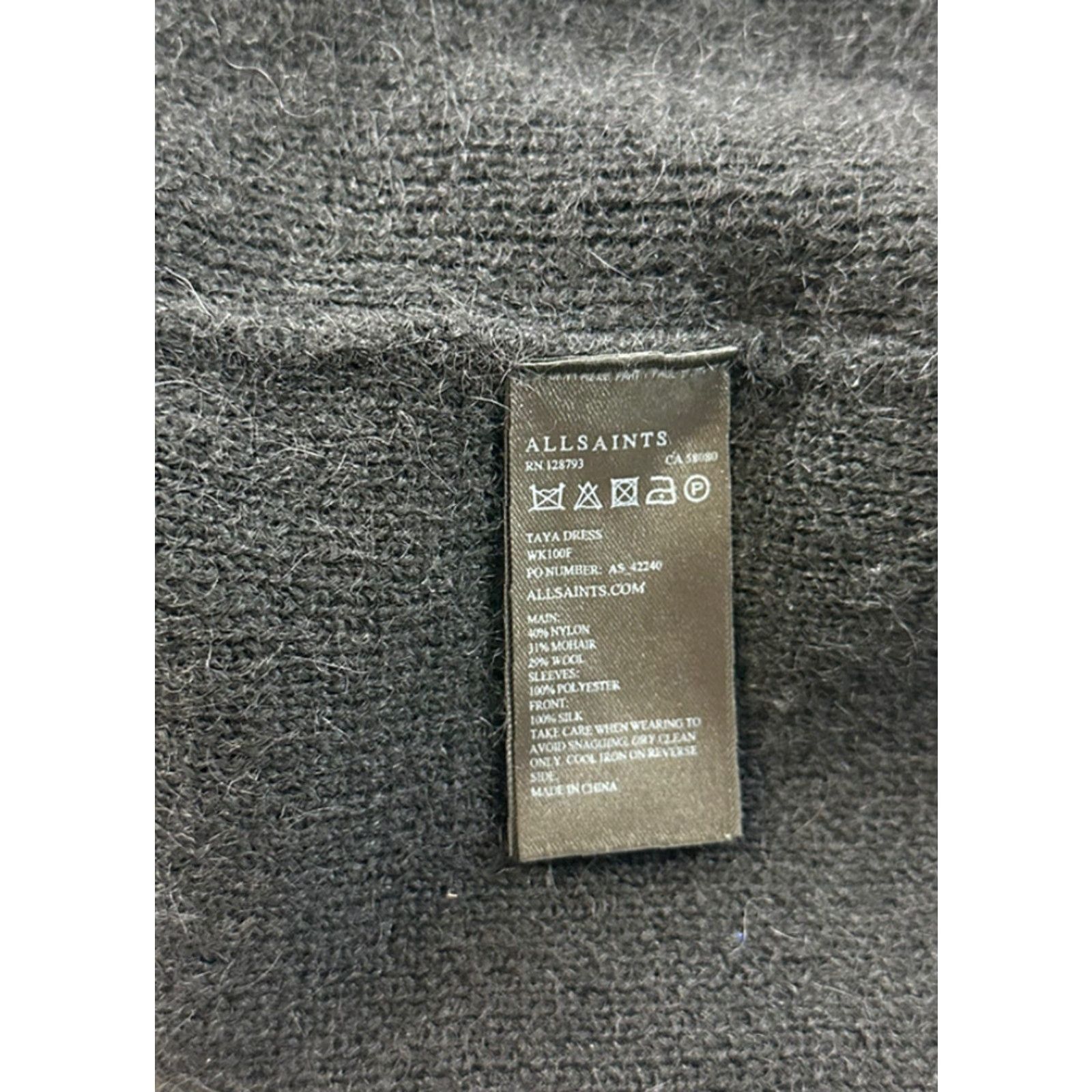 Allsaints Allsaints Taya Sweater Dress Women’s 0 Black Lace Mohair Wool Silk Size XS / US 0-2 / IT 36-38 - 4 Thumbnail