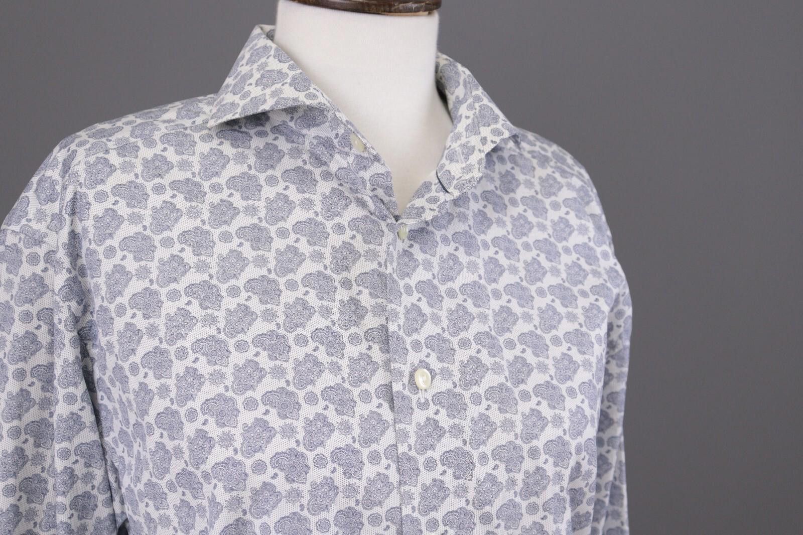 Eton Eton Slim White Floral Button Down Shirt Size 41 / 16 Size US M / EU 48-50 / 2 - 7 Thumbnail