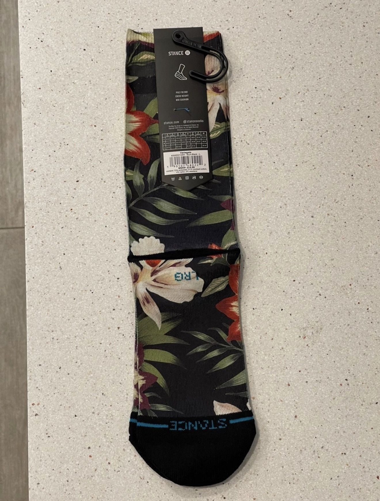 Stance Socks Stance Variegate Black Casual Crew Socks Size L Large New Size ONE SIZE - 2 Thumbnail