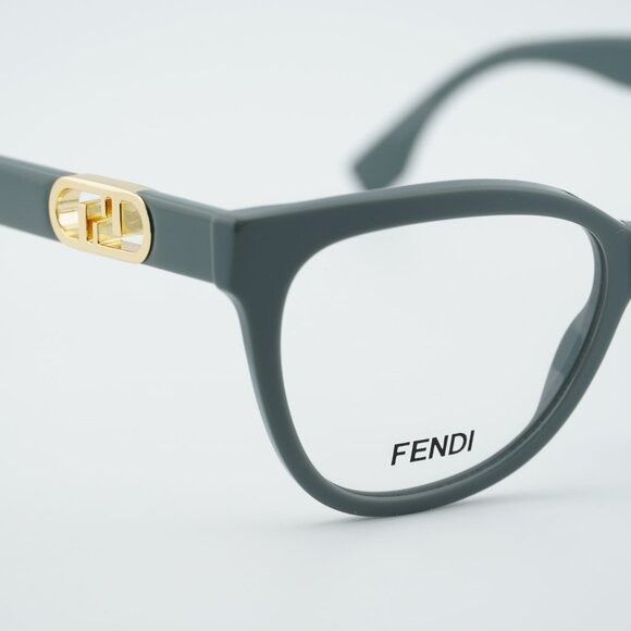 Fendi Fendi FE50093I 020 Eyeglasses Grey 54mm Square Frame Size ONE SIZE - 5 Thumbnail