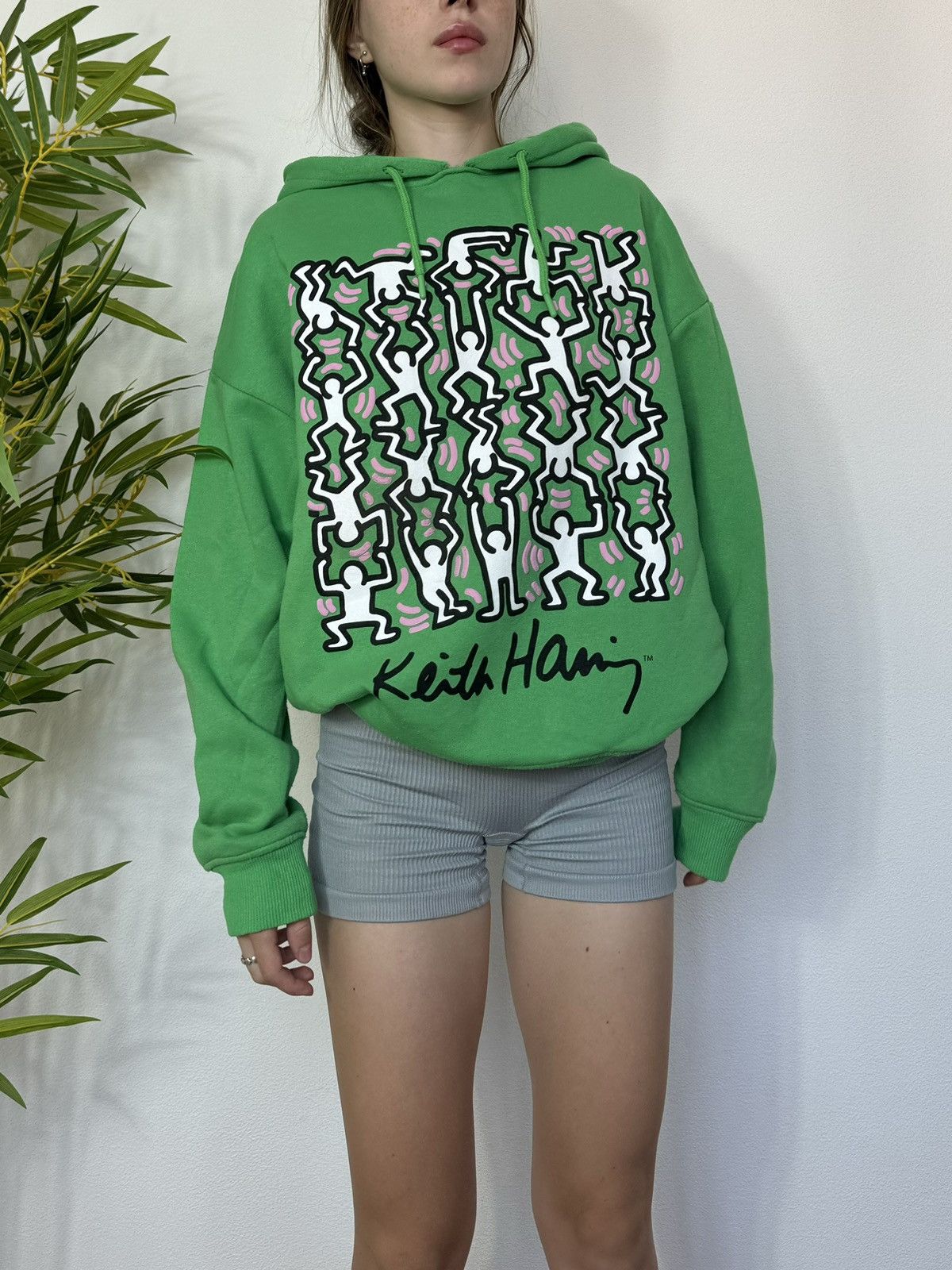 Keith Haring KEITH HARING GREEN PRINTED BOXY FIT HOODY Size XXS / US 00 / IT 34 - 2 Thumbnail