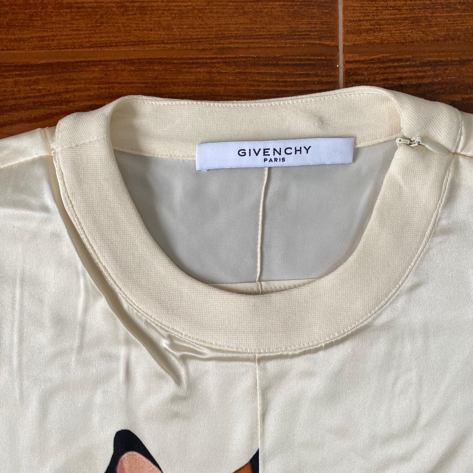 Givenchy Beige Silk Satin Bambi T-Shirt Size S / US 4 / IT 40 - 5 Thumbnail