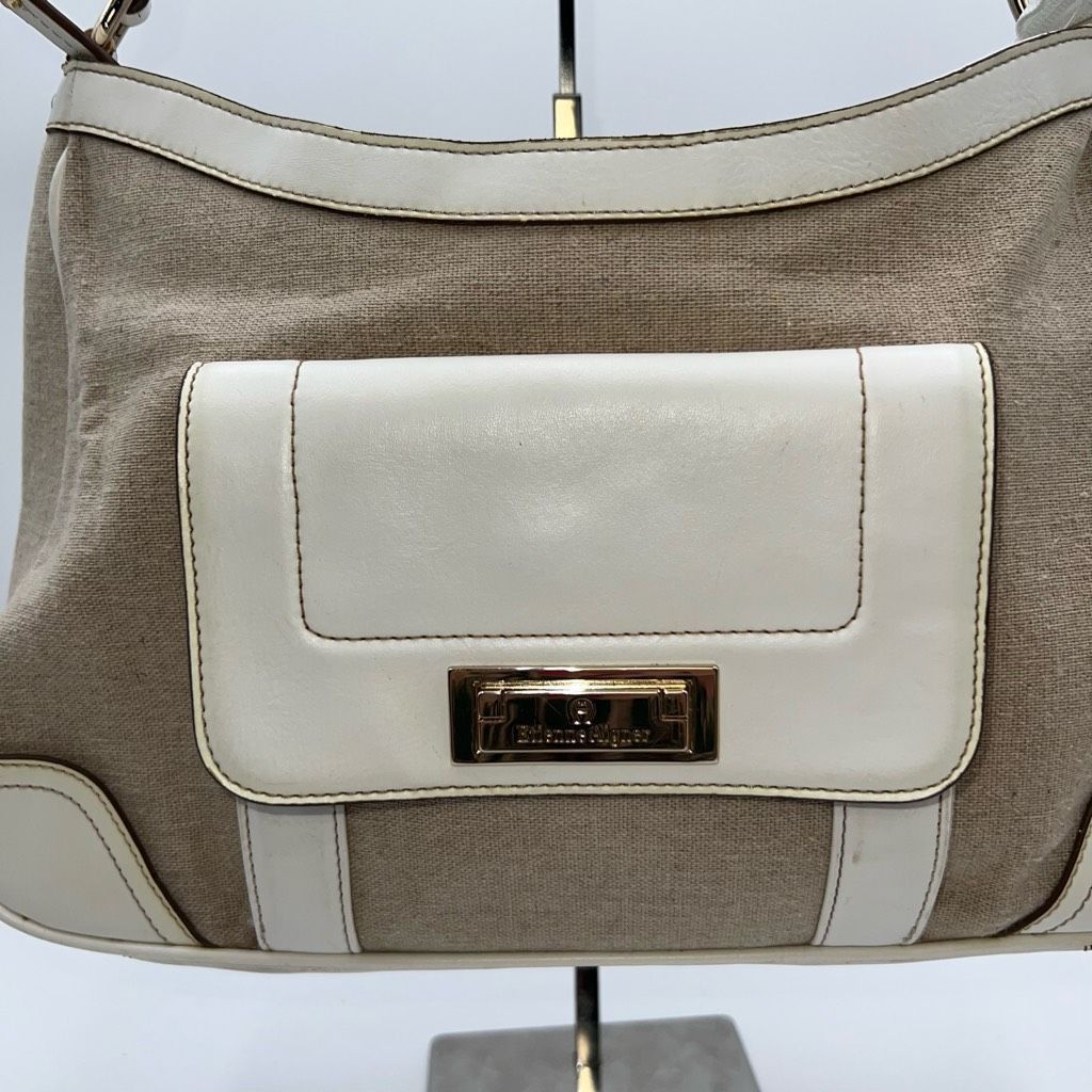 Etienne Aigner Etienne Aigner Vintage Linen and Leather Shoulder Bag Size ONE SIZE - 2 Thumbnail