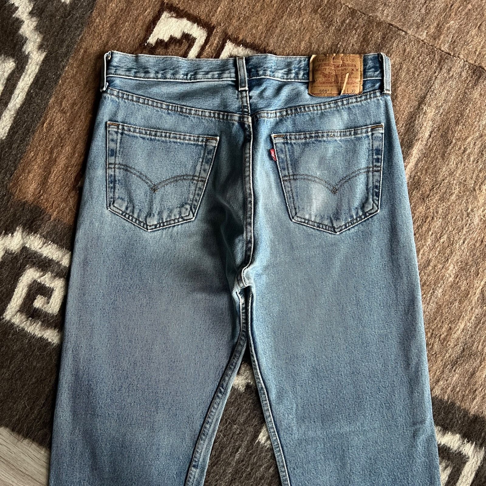 Levi's Levi's 501 Vintage Light Blue Denim Jeans 9830AC Size US 33 - 1 Thumbnail