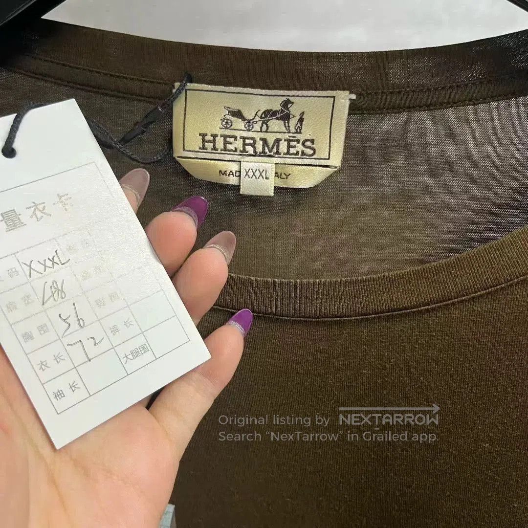 Hermes hermes brown graphic short sleeve t-shirt. Size US XXL / EU 58 / 5 - 3 Thumbnail