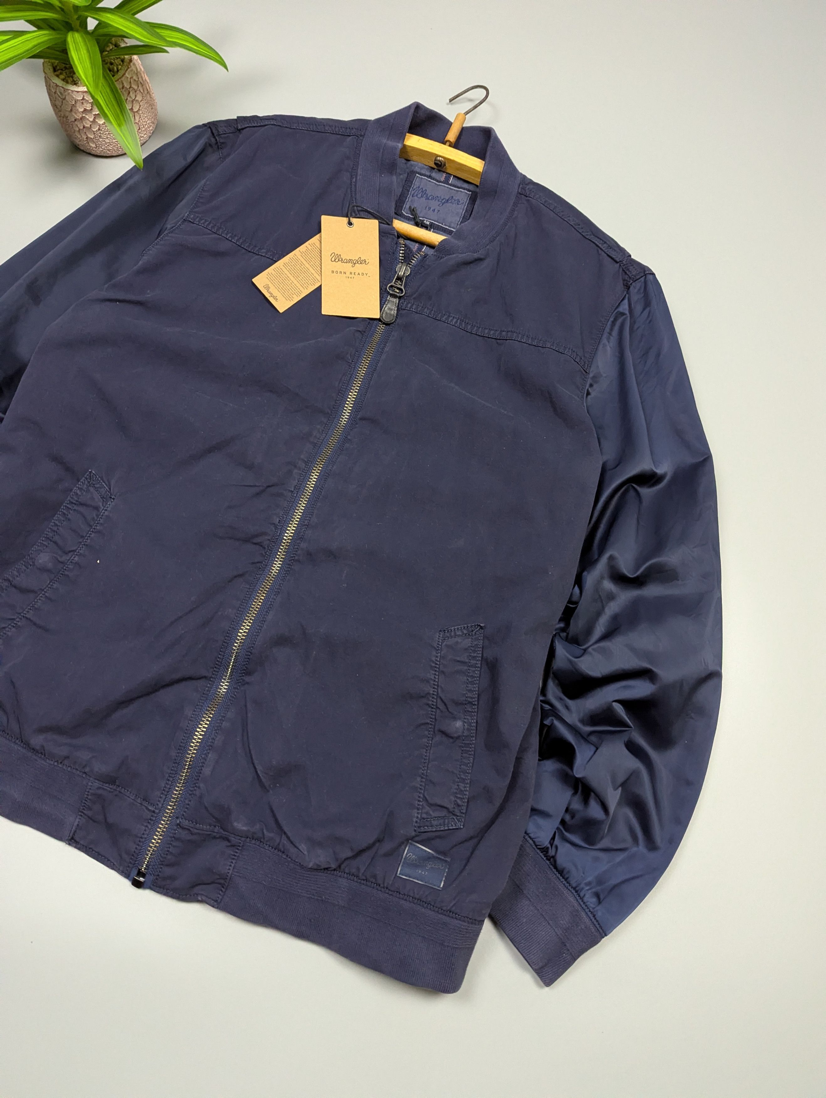 Wrangler Wrangler Vintage Style Navy Bomber Jacket Lightweight Cotton Size US XXL / EU 58 / 5 - 5 Thumbnail