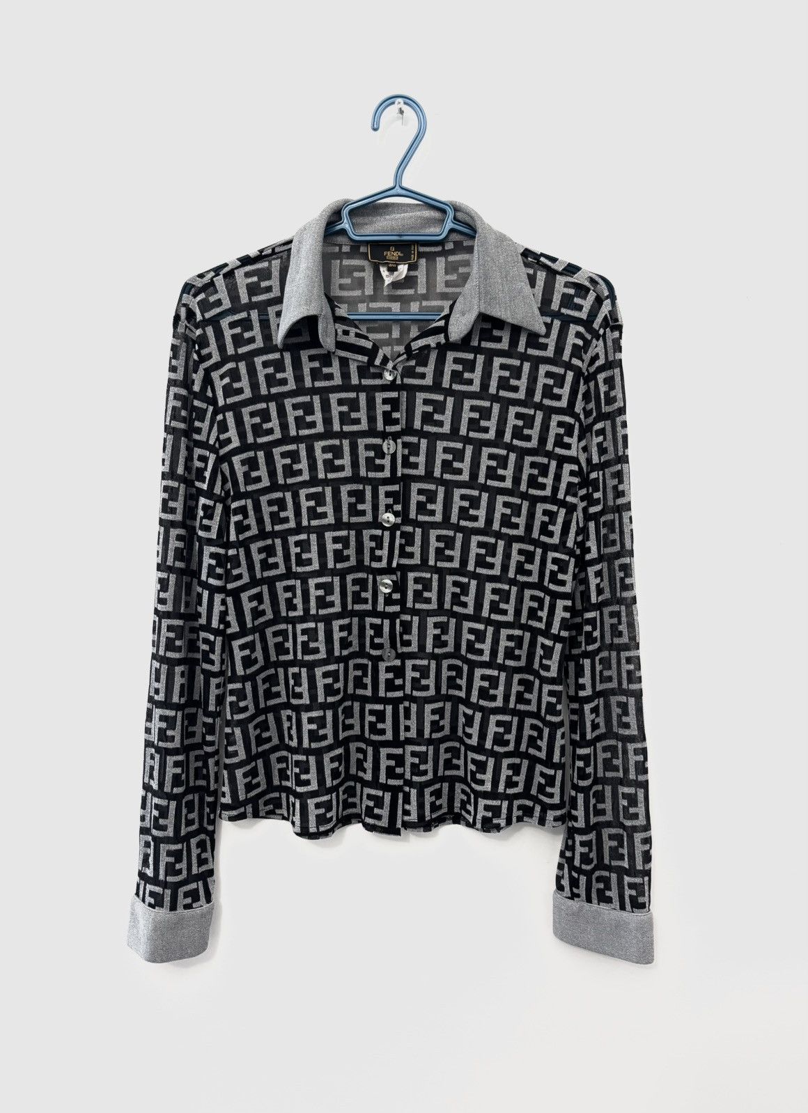 Fendi Vintage Fendi Monogram Mesh Shirt Size US M / EU 48-50 / 2 - 1 Thumbnail