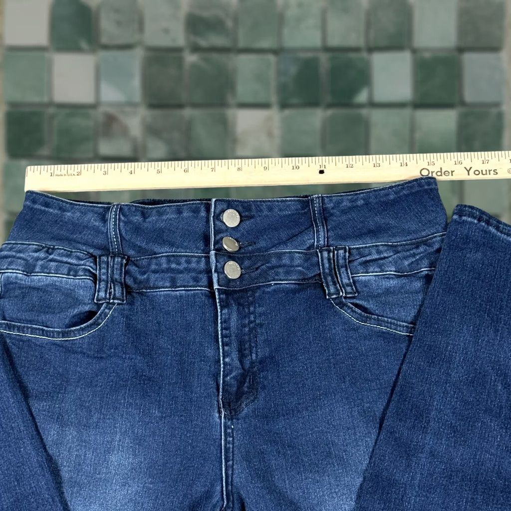 Vintage VINTAGE? No. Flamingo Jeans Blue High Rise Skinny Stretch Denim 30" Waist Regular Large Women Size 36" / US 14 / IT 50 - 1 Thumbnail