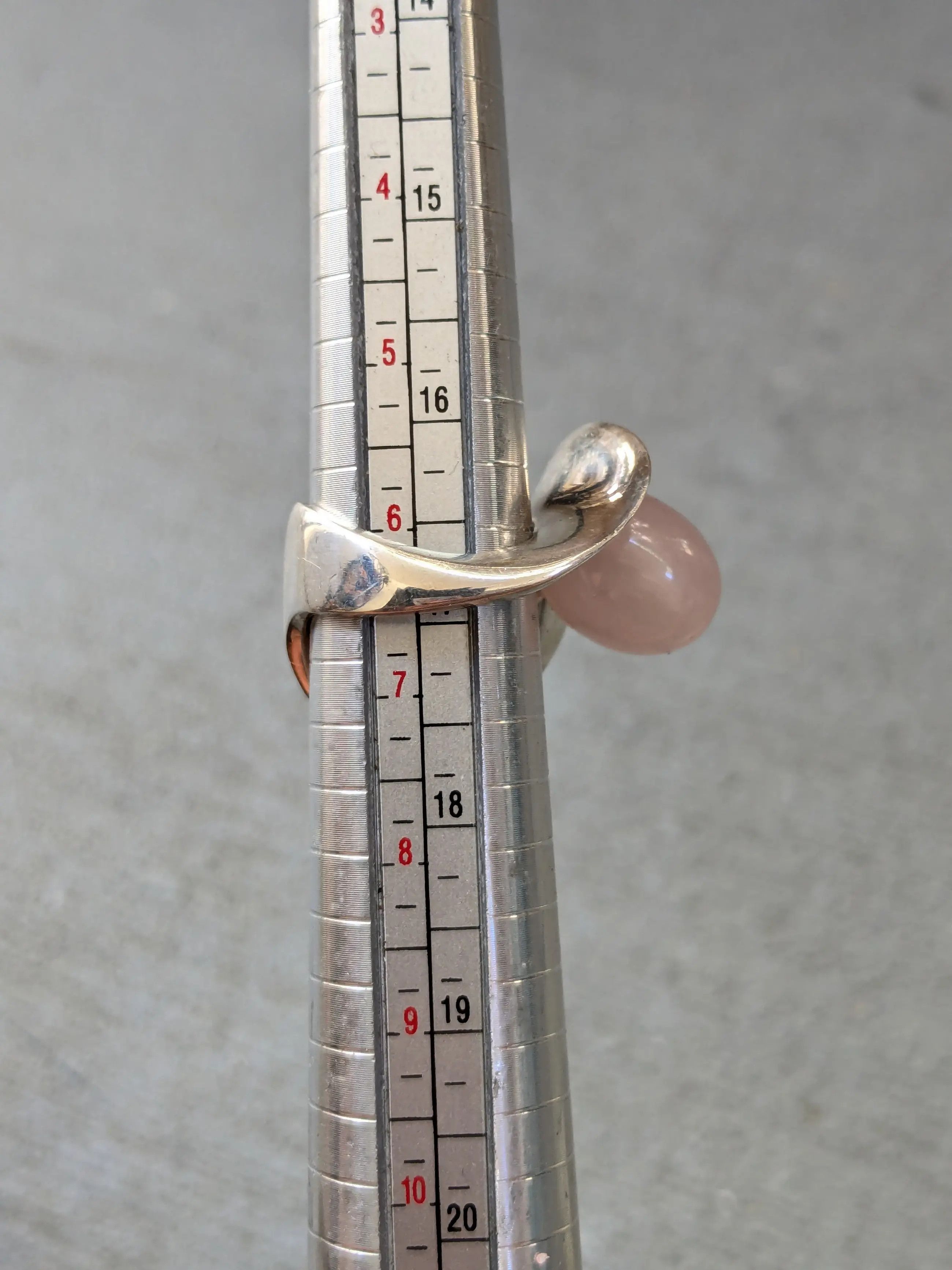 Jewelry Nuovegioie Sterling Silver Ring 6.5 Rose Quartz Abstract Size ONE SIZE - 14 Thumbnail