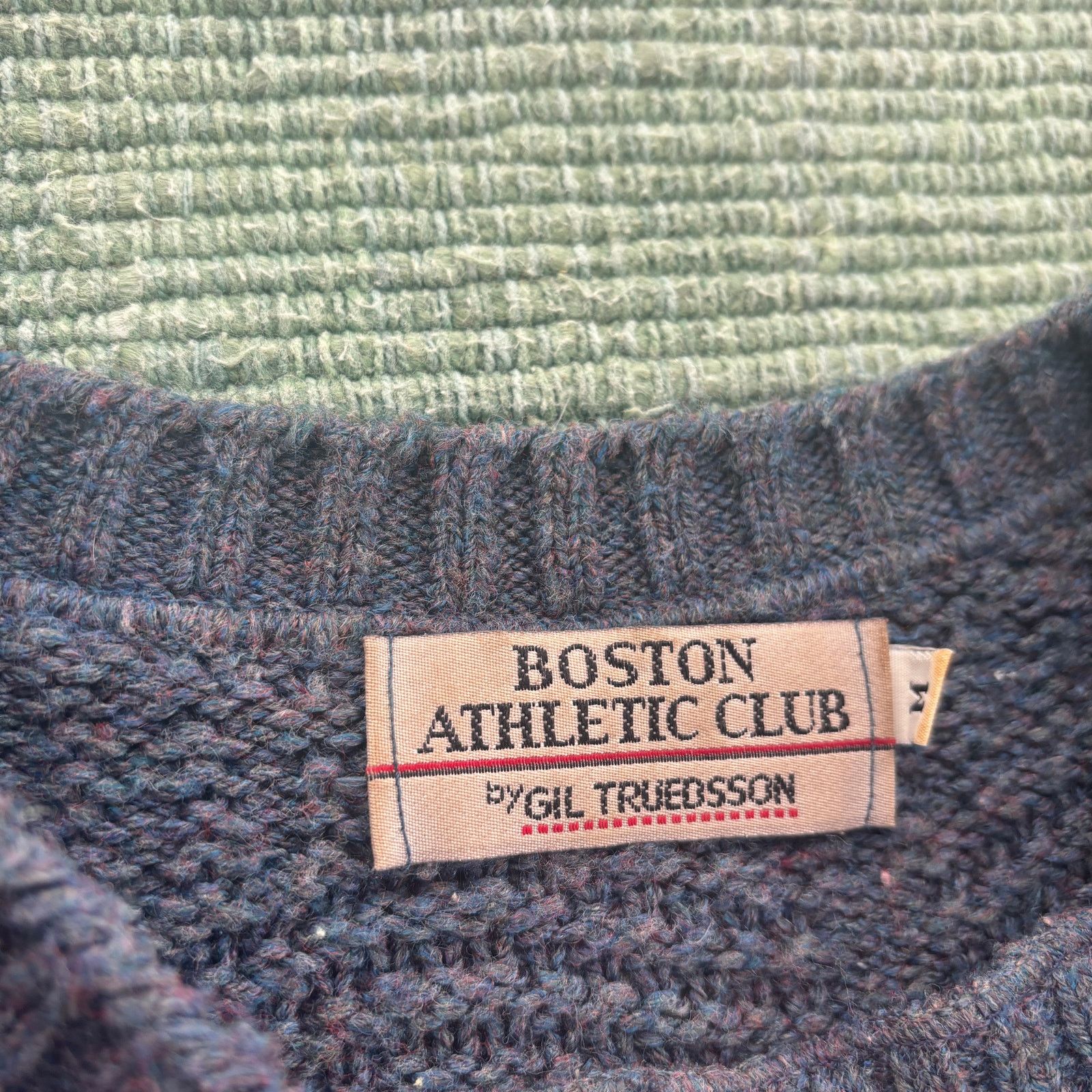 Vintage Vintage mens gray knit boston athletic club grandpa sweater Size US M / EU 48-50 / 2 - 3 Thumbnail
