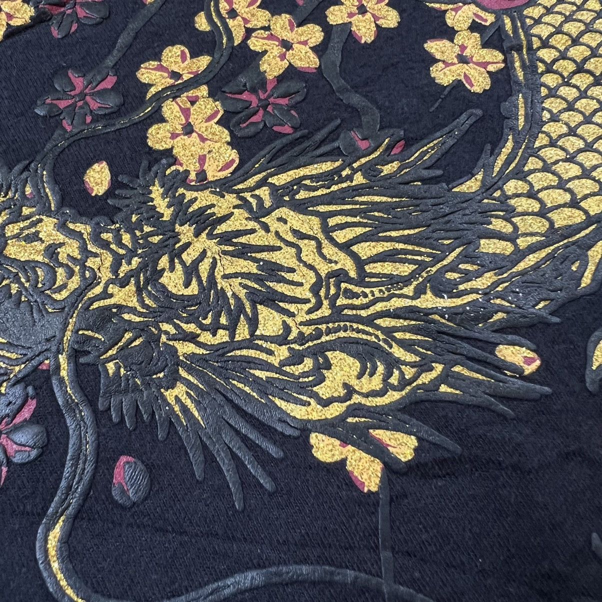Japanese Brand Sukajan Cure All Japan Karakuri Tamashii Gold Dragon Shirt Size US M / EU 48-50 / 2 - 7 Thumbnail