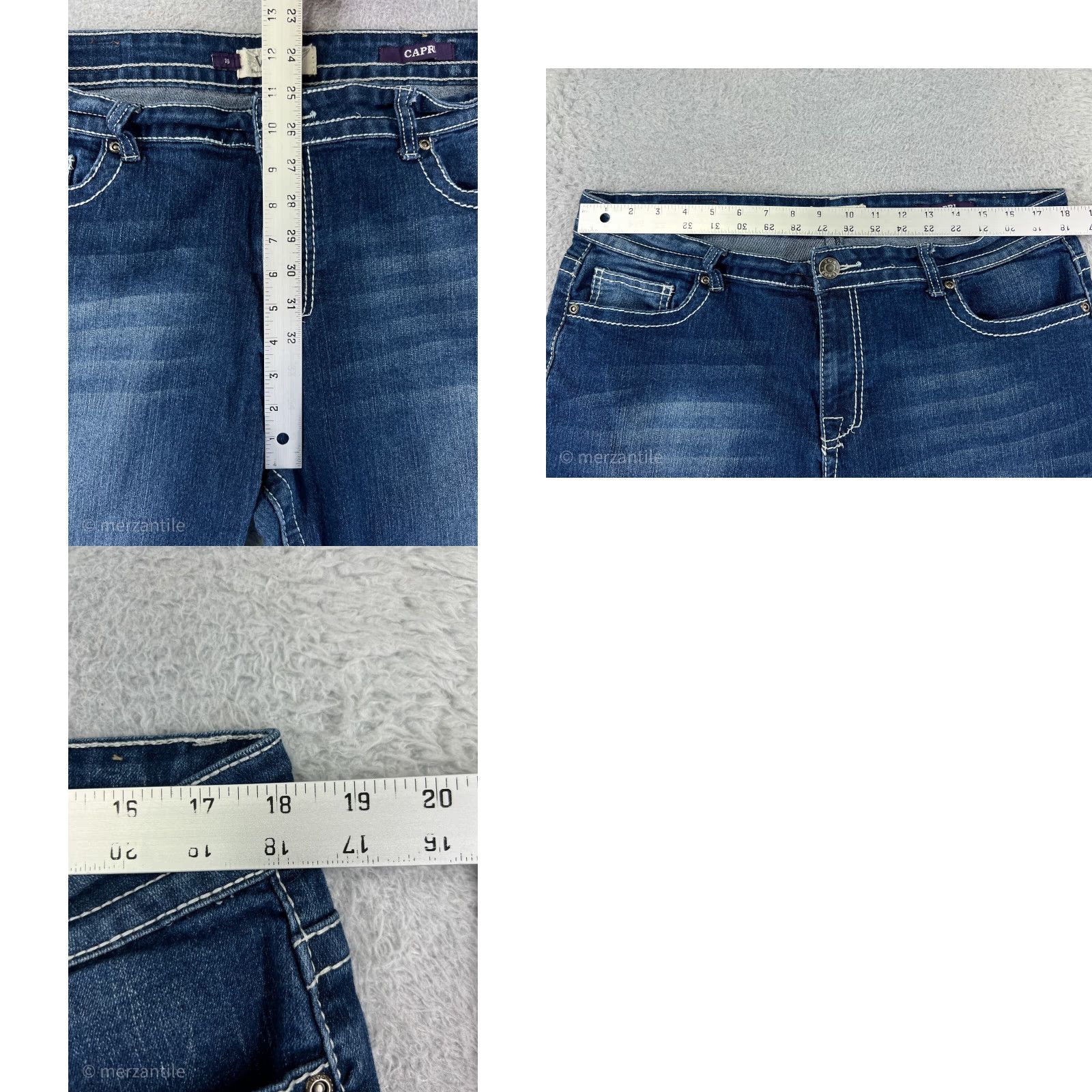 Vintage VIGOSS Jeans Women 10 Blue Denim Capri Embroidered Bling Cotton Stretch Capri Jeans Women 10 Blue Denim Capri Embroidered Bling Cotton Stretch Mens? Size 32" / US 10 / IT 46 - 9 Thumbnail